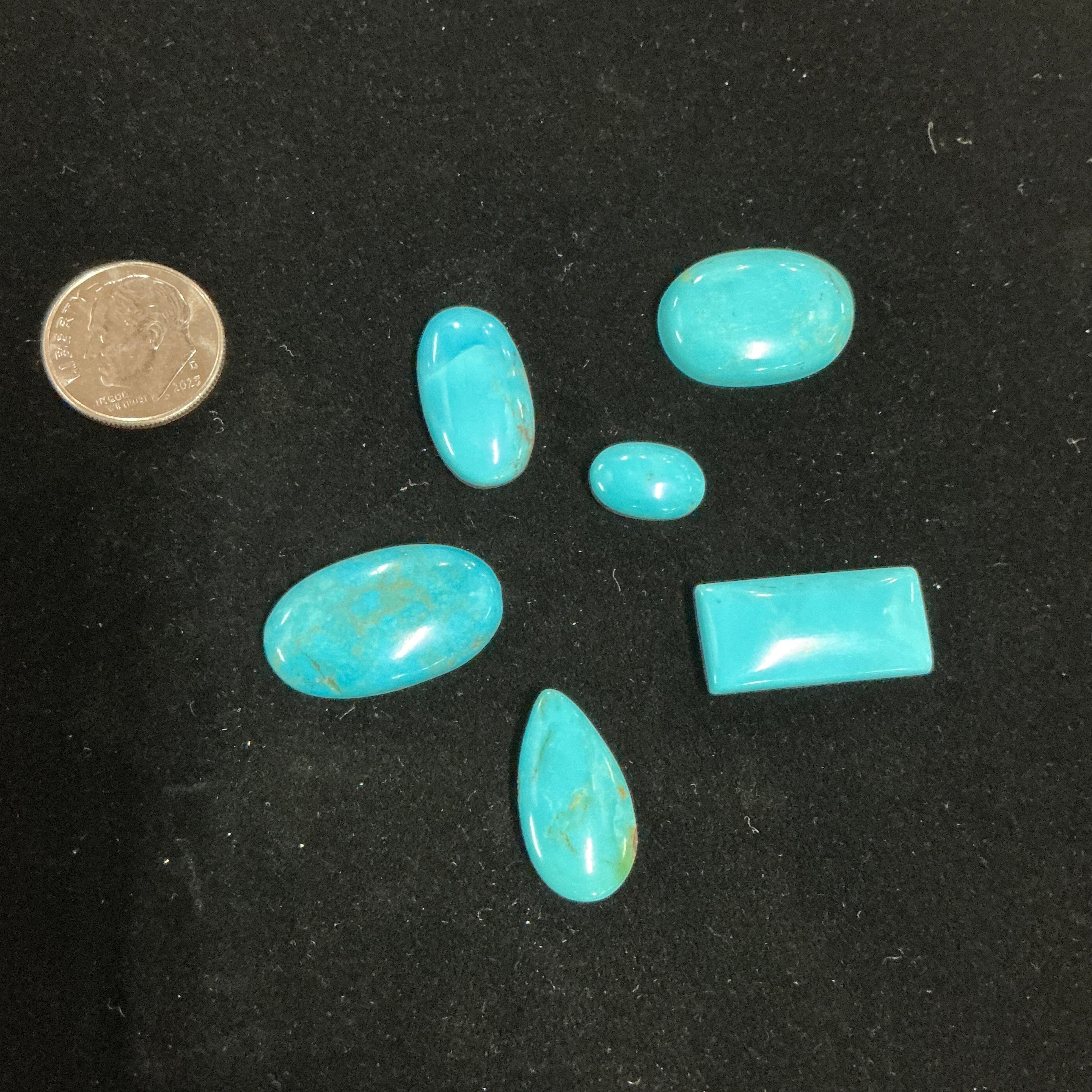 Castle Dome Turquoise Cabochons. ~58 Carats. Lot 2. $52