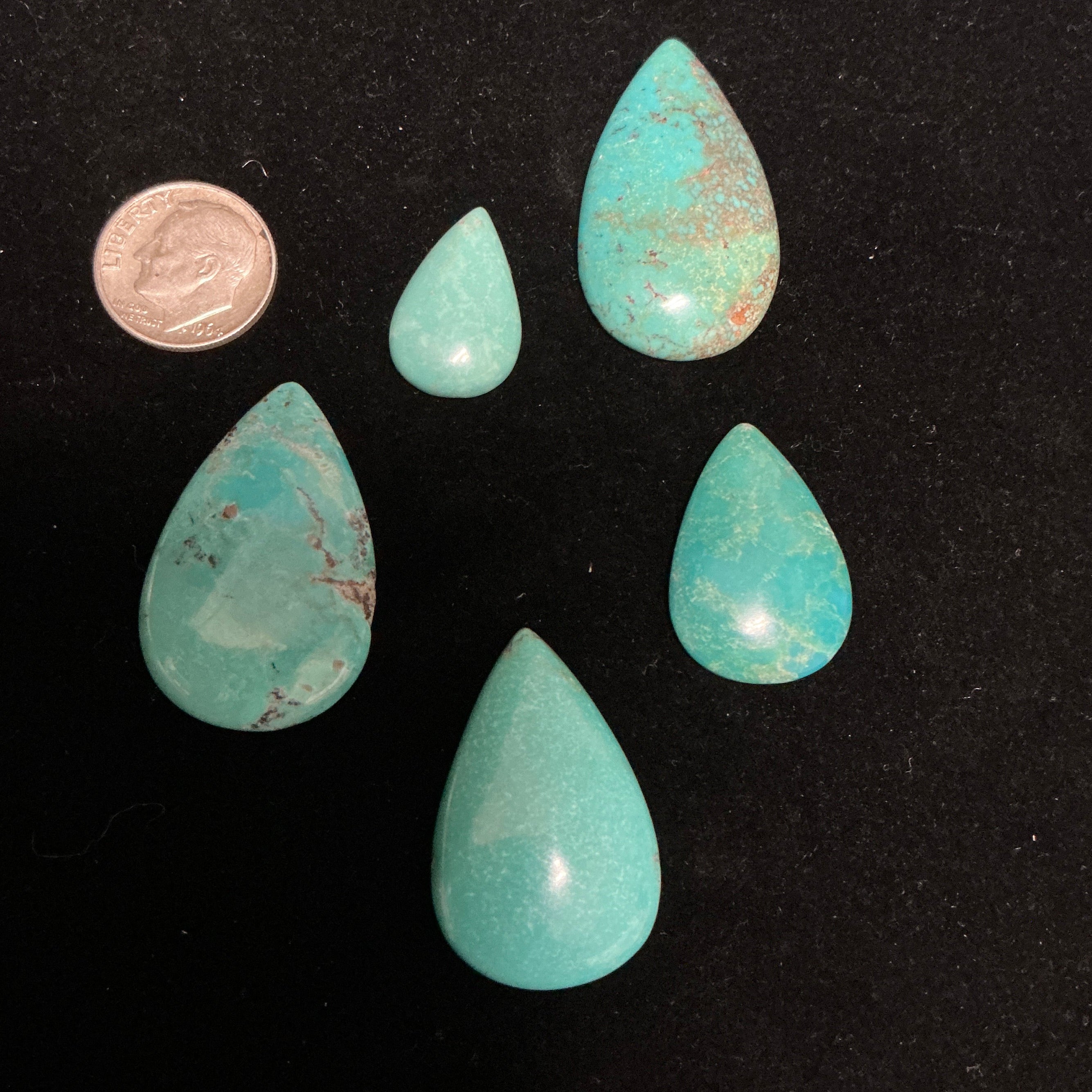 100 CTS Pear Shaped Turquoise Cabochons. Lot 10