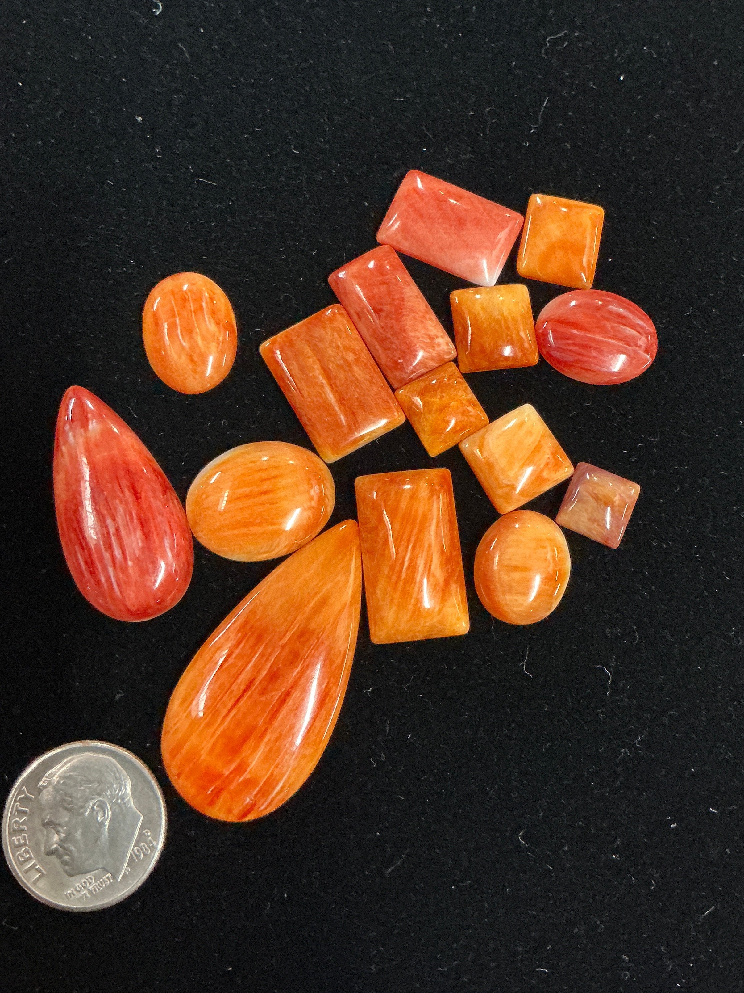 100 CTS SPINY OYSTER CABOCHONS Lot 10