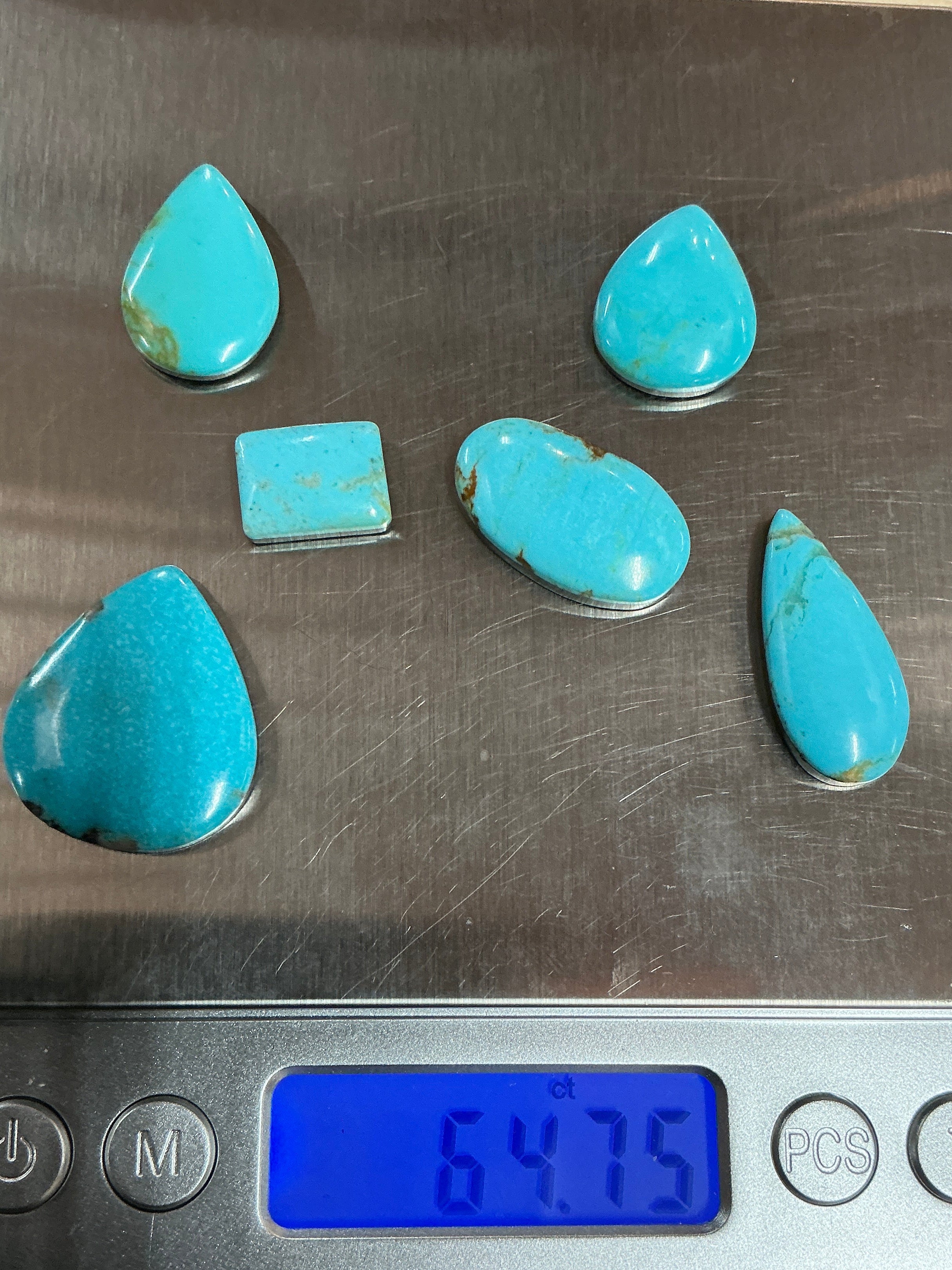 Castle Dome Turquoise Cabochons. ~64 Carats. Lot 4. $60