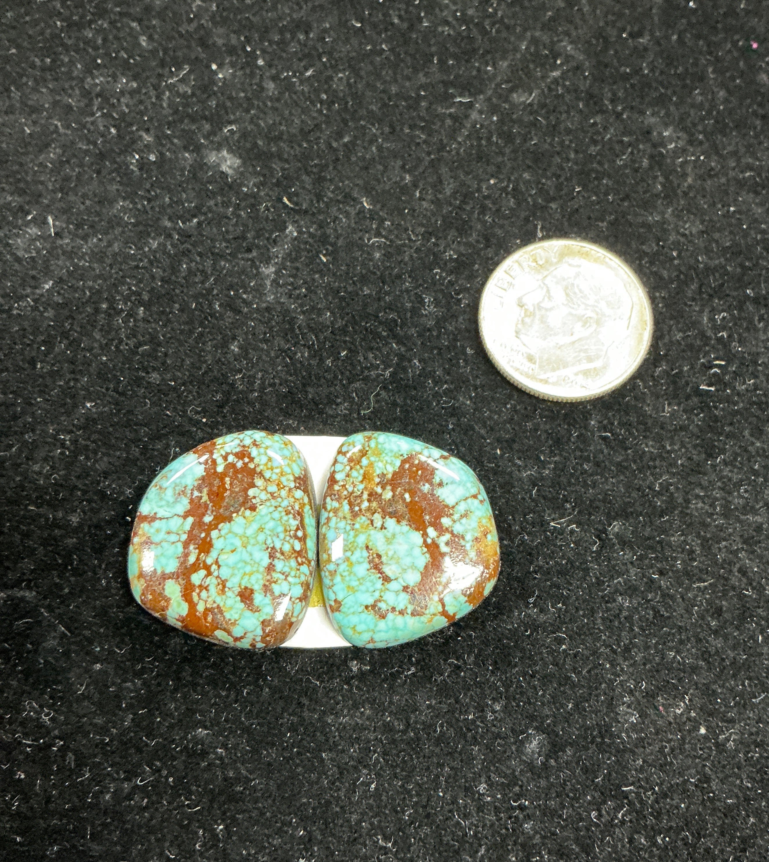 Fine #8 Paired Turquoise Cabochons. Set of 2. Lot 2.~24cts.  $72.