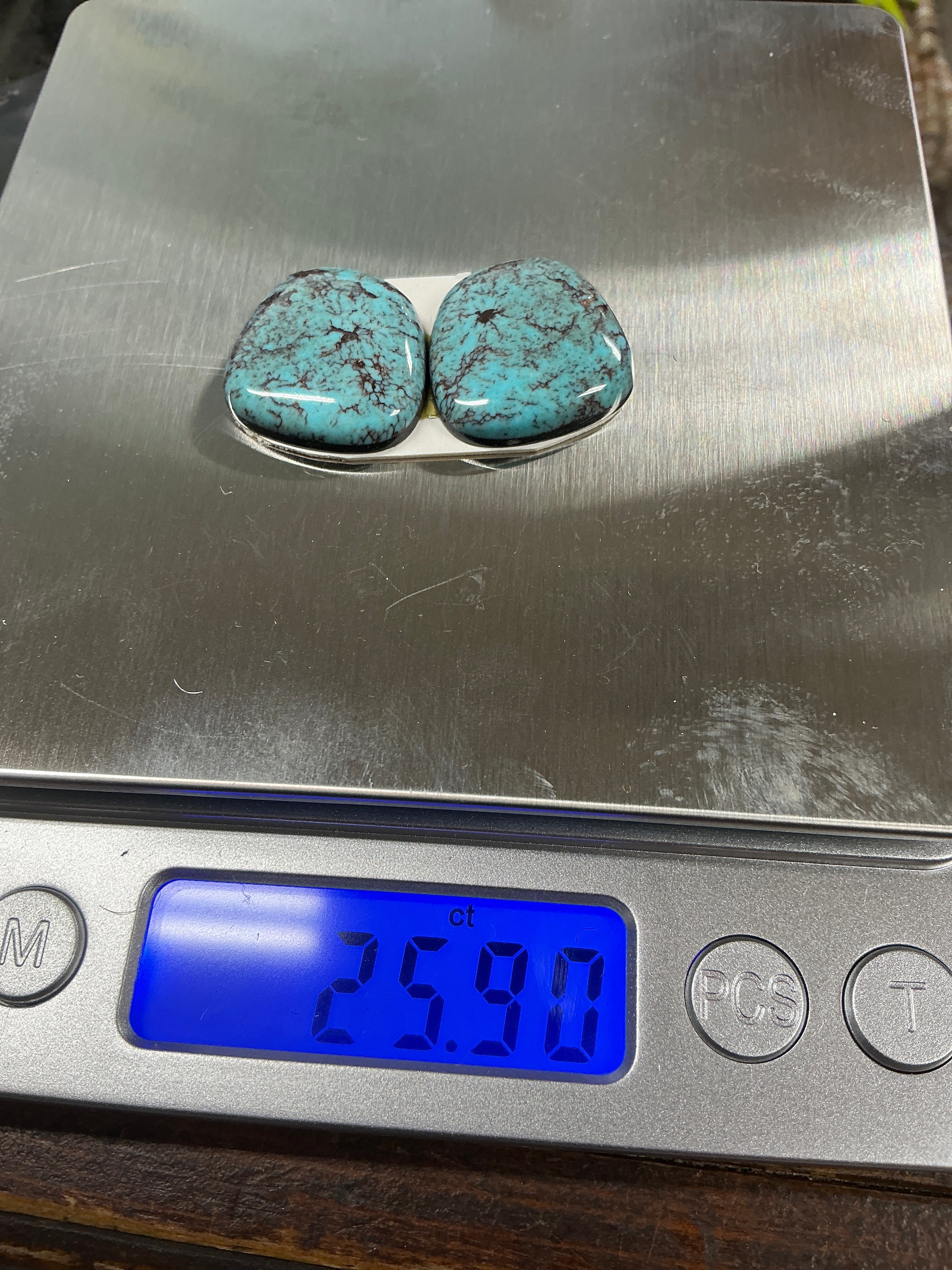 Matching Egyptian Turquoise Cabs. ~25 Carats. $75.