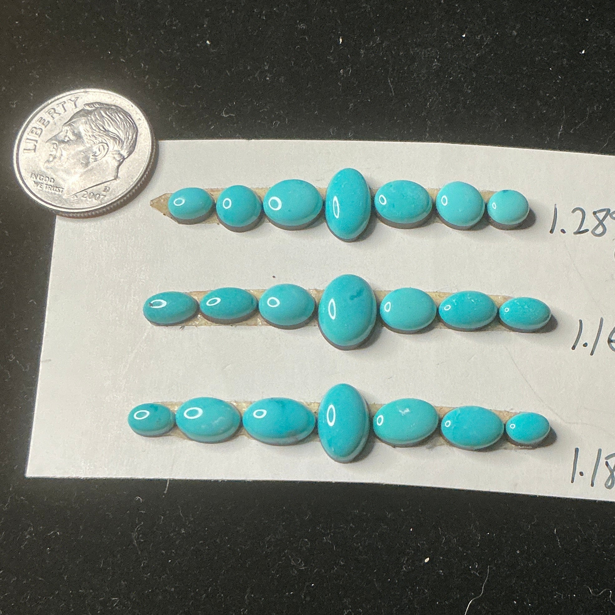 Sleeping Beauty Turquoise Cabochons Card Set. Lot 86.$40.