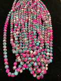 6mm Round Cotton Candy Composite beads 16” Strand.$29.