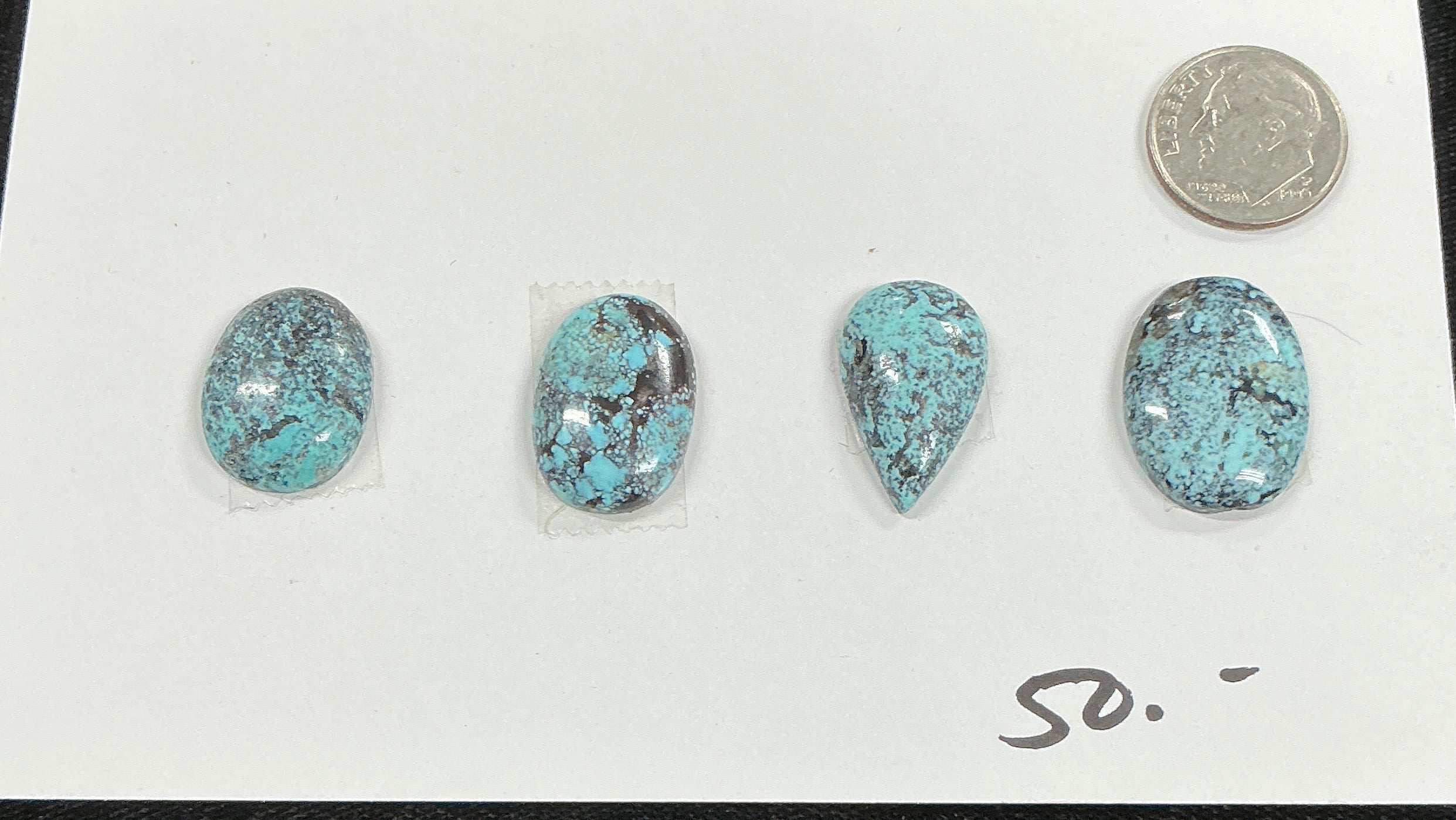 Turquoise Cabochon Card. ~47 Carats. $50