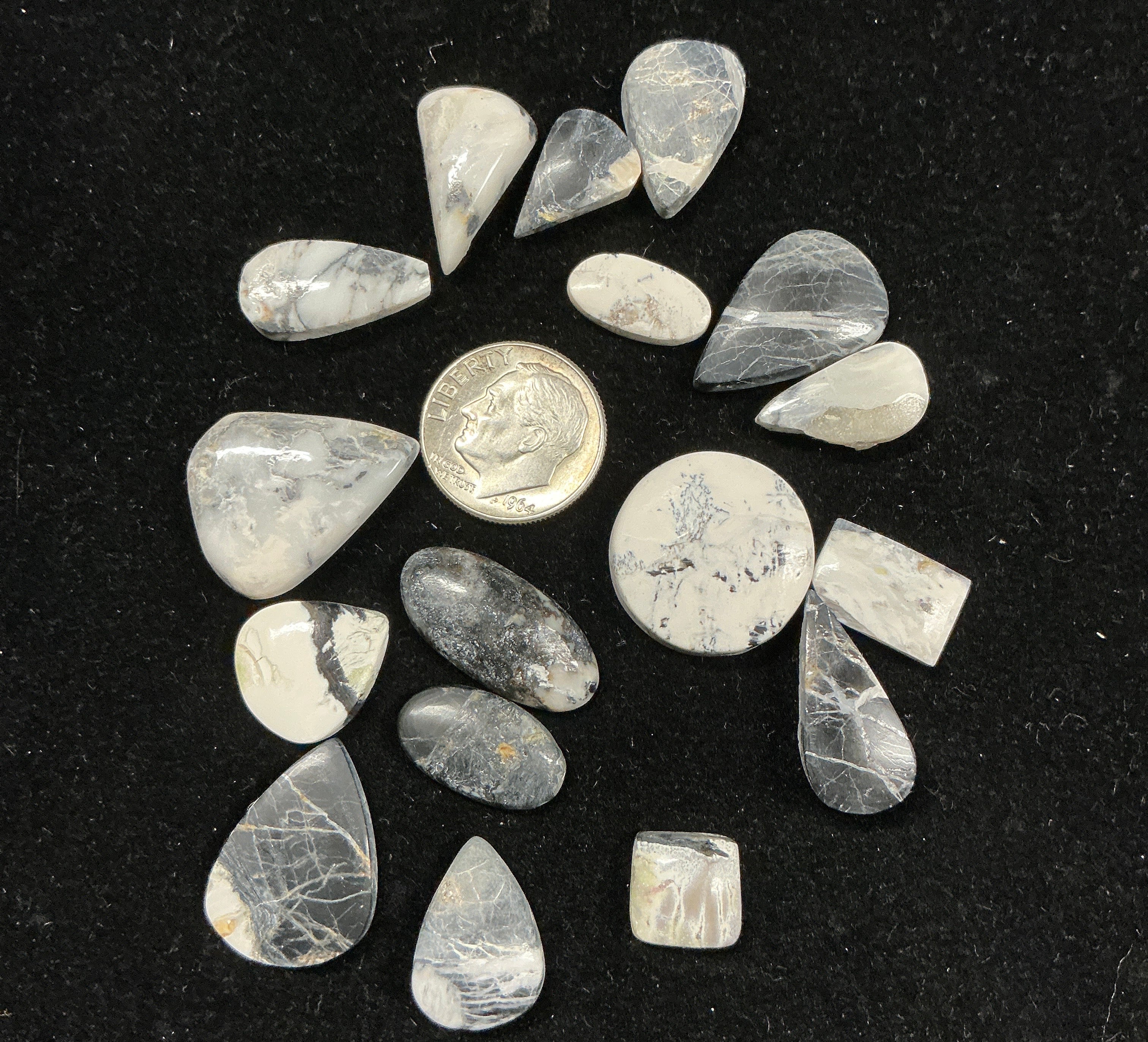 White Buffalo Cabochons Lot. ~133Carats. $. Lot 4