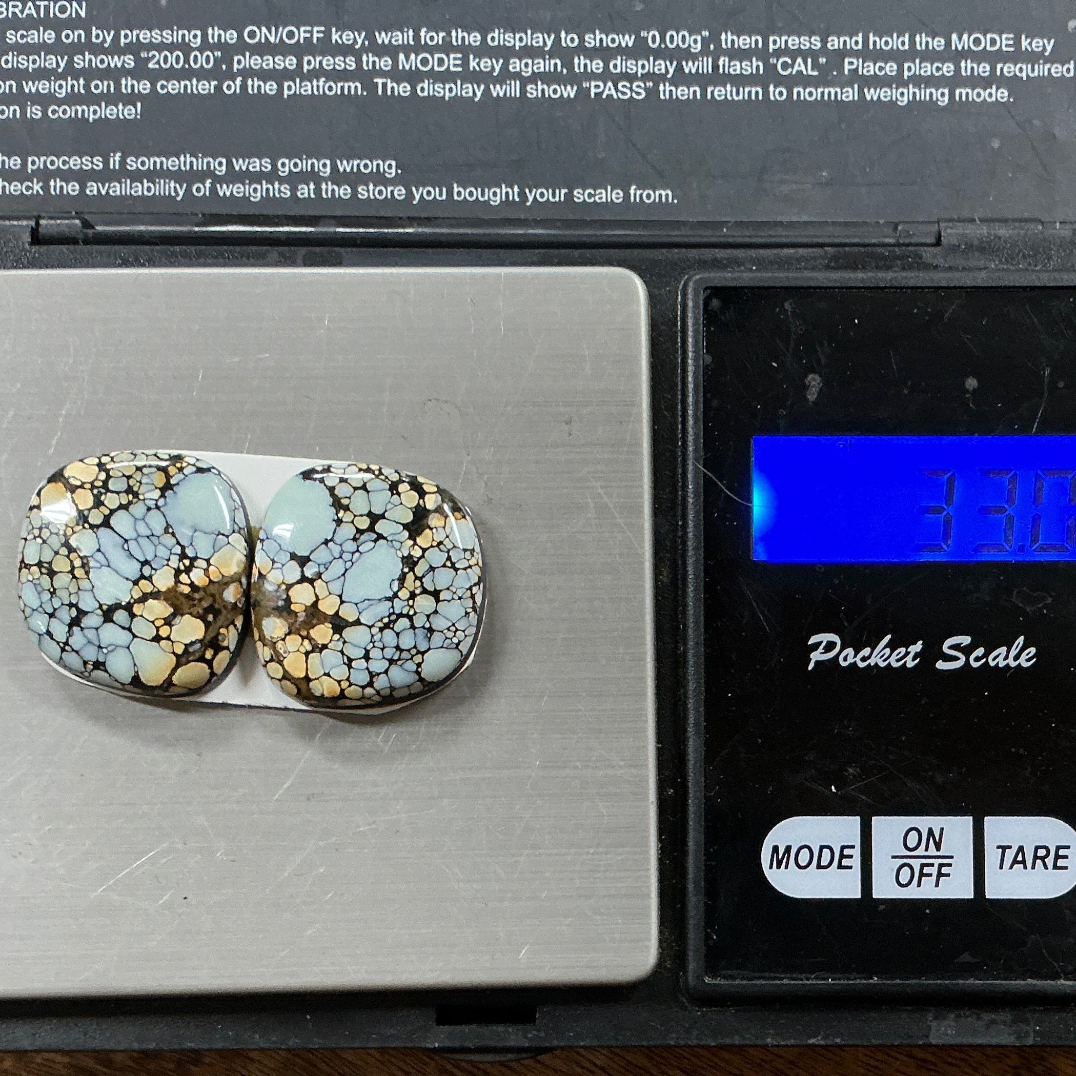 33 Carat Natural Golden Hills Matched Set. $134. Lot 3.