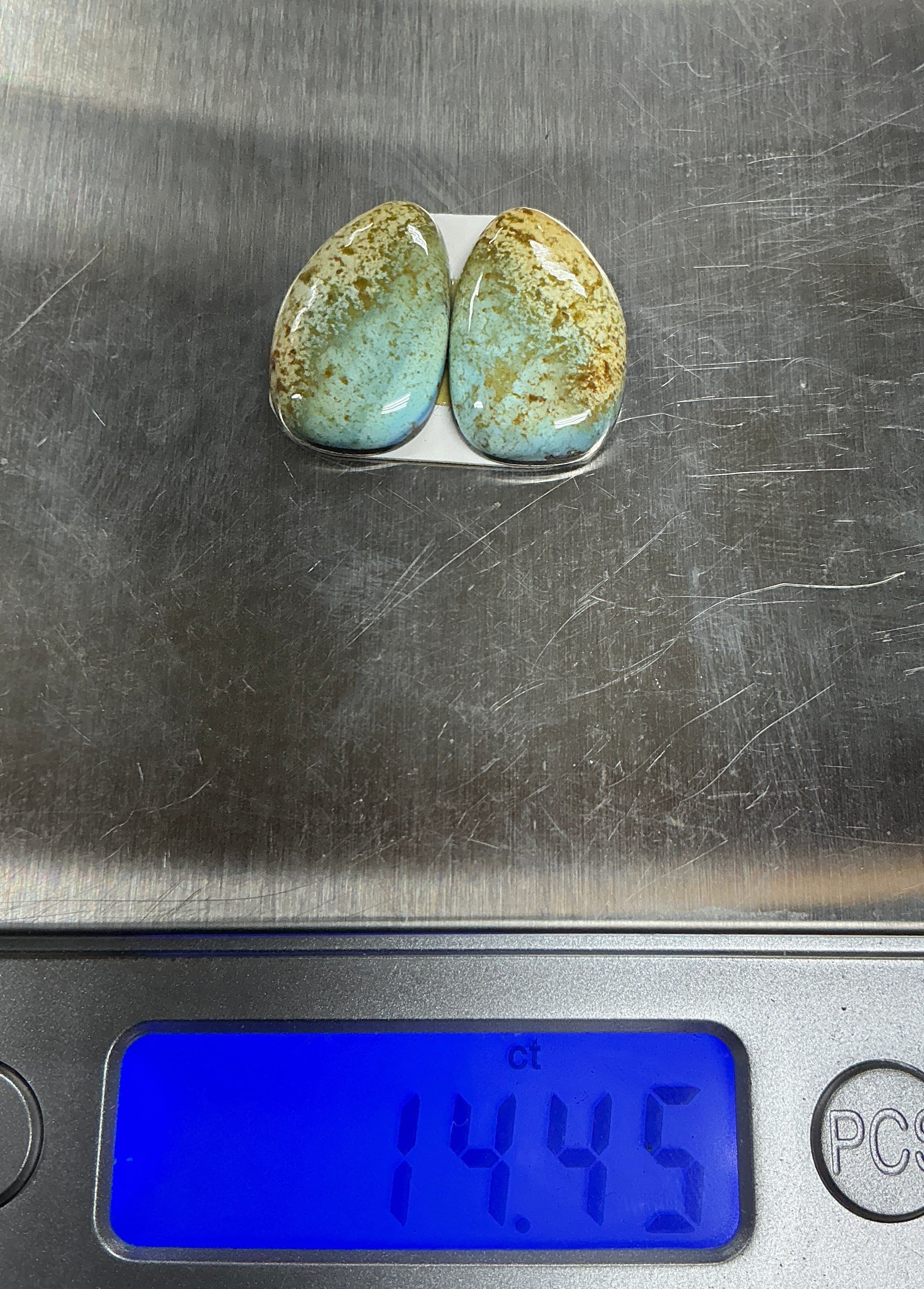 Golden Hills Paired Turquoise Cabochons. Set of 2. Lot 1.~14cts.  $42.