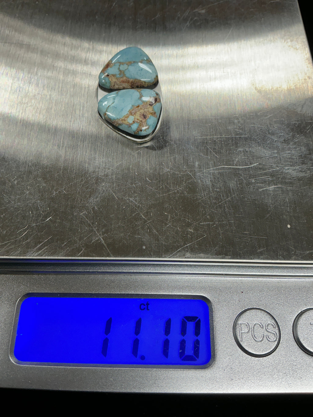 Golden Hills Paired Turquoise Cabochons. Set of 2. Lot 5. ~11 cts.  $33.