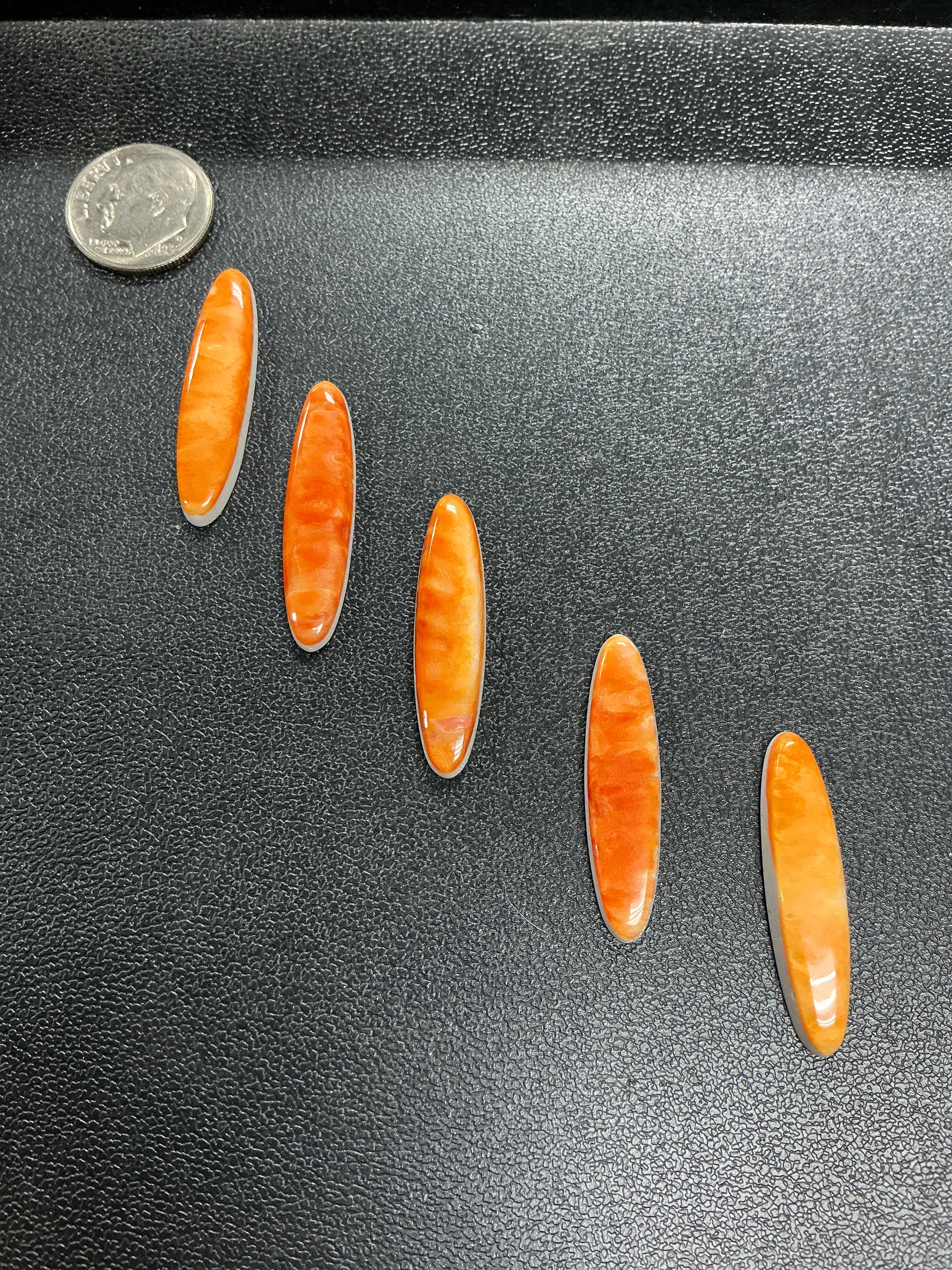 8x32mm Elongated Oval Spiny Cabochons Lot of 5. $25.