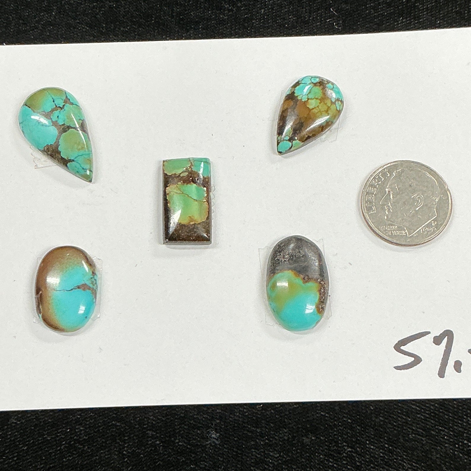 Turquoise Cabochon Card. ~46 Carats. $57.