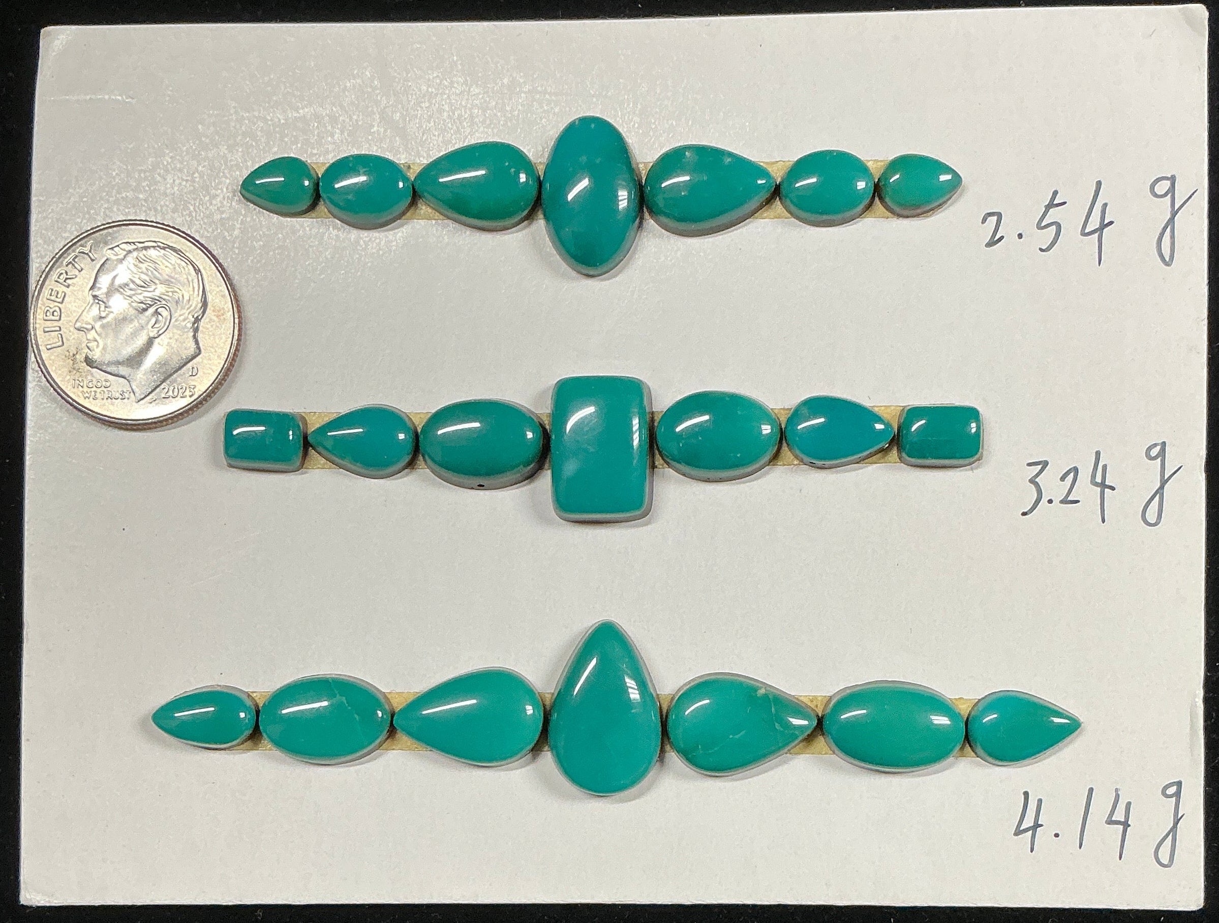 Turquoise Cabochons Card Set. Lot 56.$99.