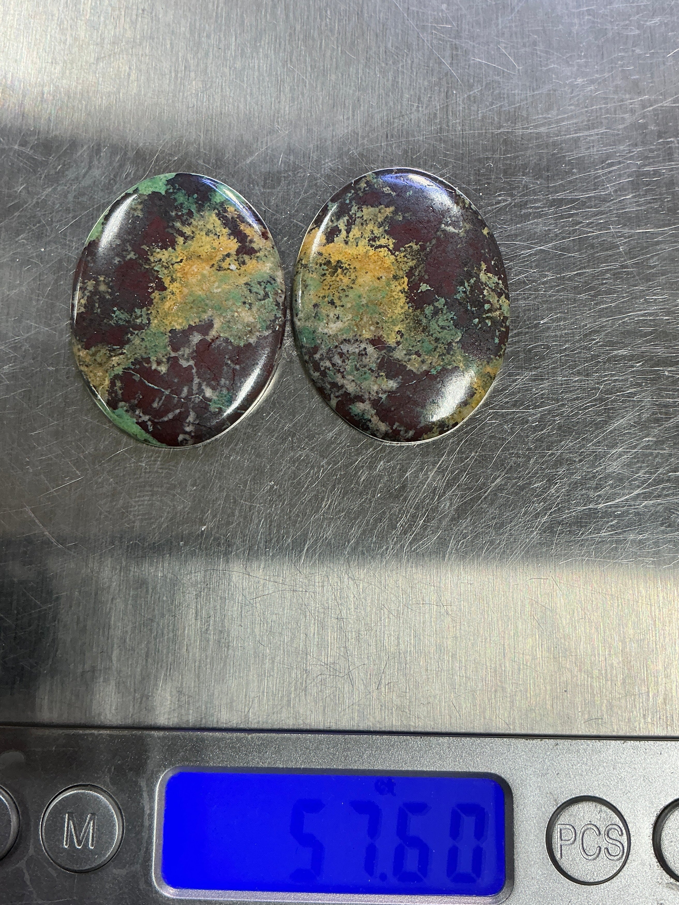 BLACK JACK TURQUOISE CABOCHONS. LOT 2. ~57 Carats