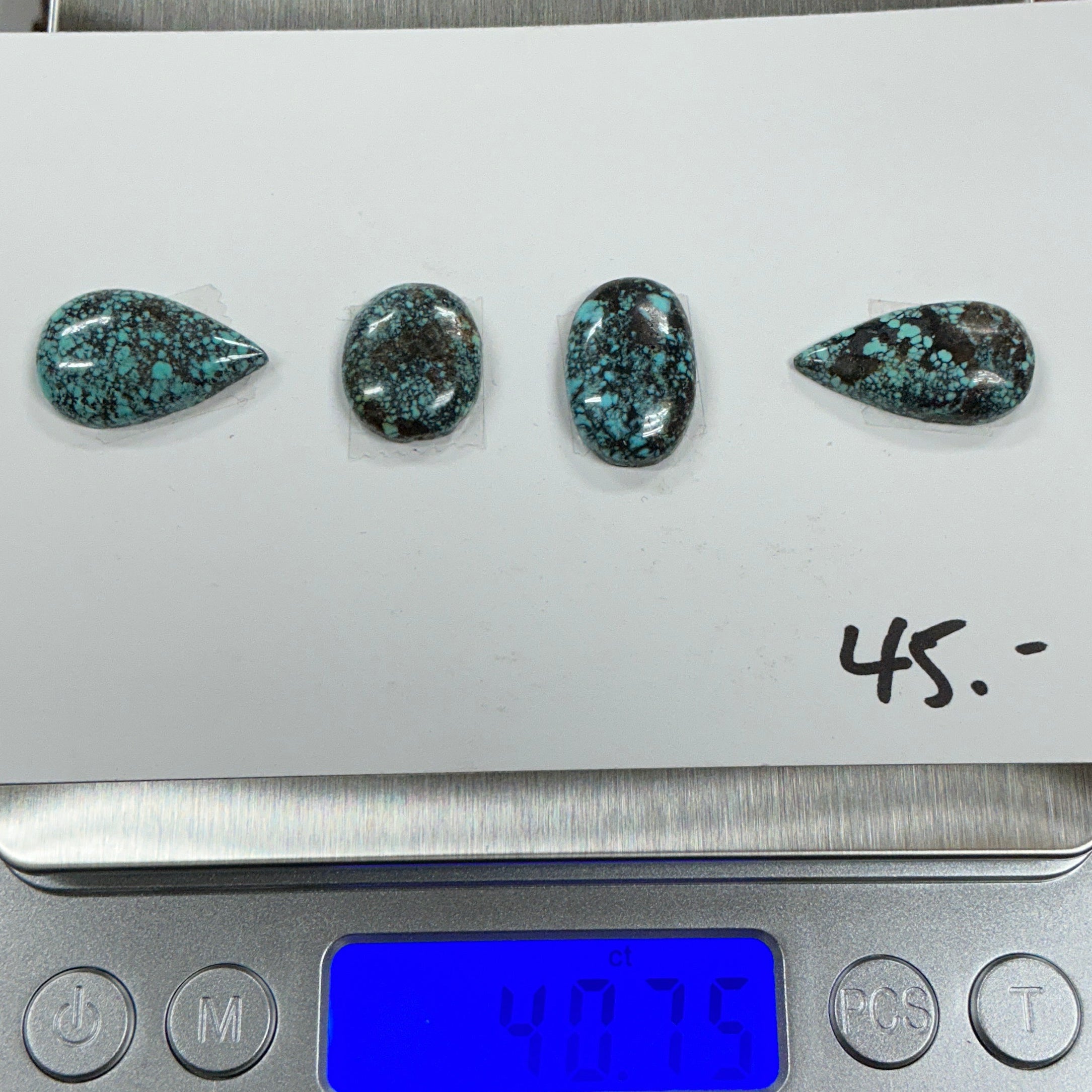 Turquoise Cabochon Card. ~40 Carats. $45.