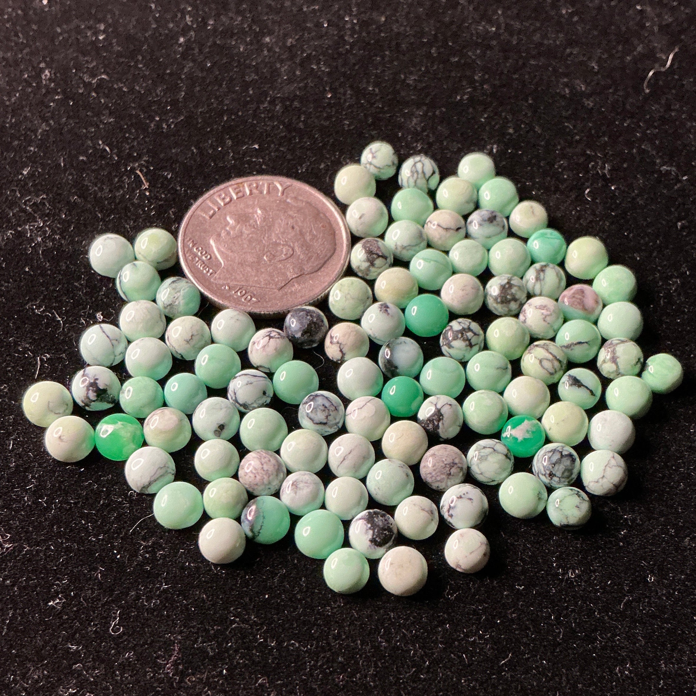 4mm Variscite Round Cabochons. Lot of 100. $100.