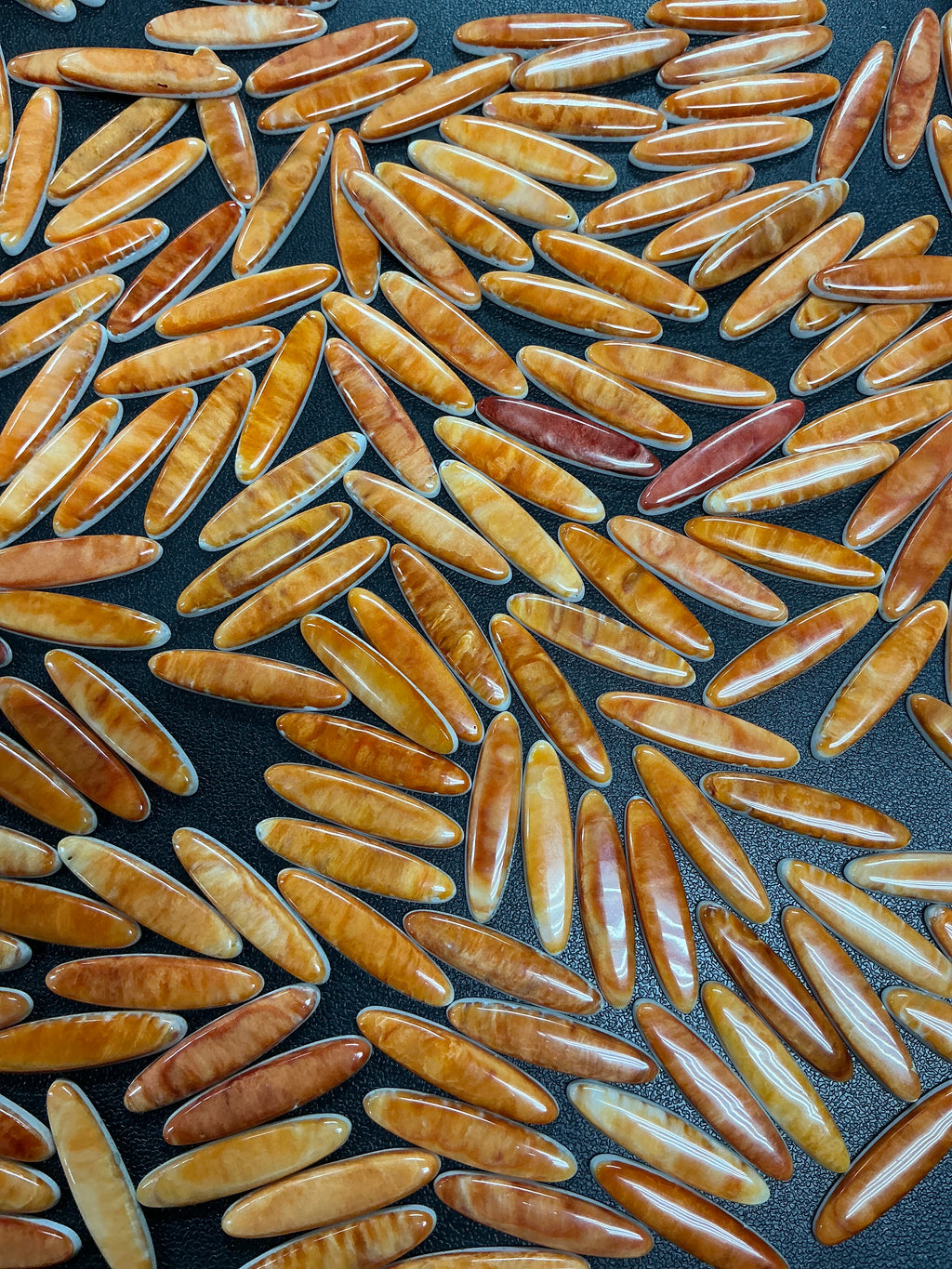 8x32mm Elongated Oval Spiny Cabochons Lot of 5. $25.