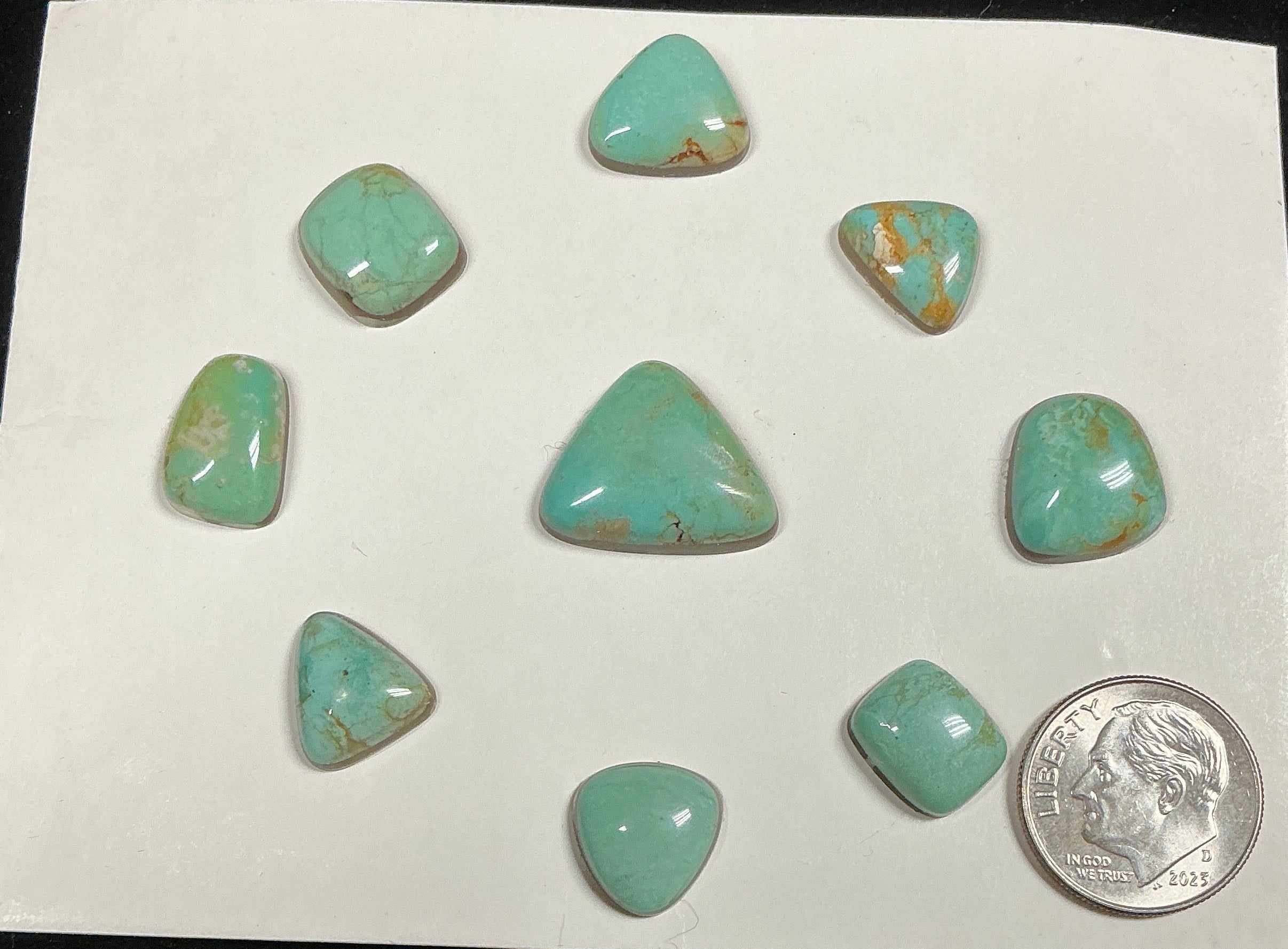Turquoise Cabochons Card Set. Lot 58. $105.