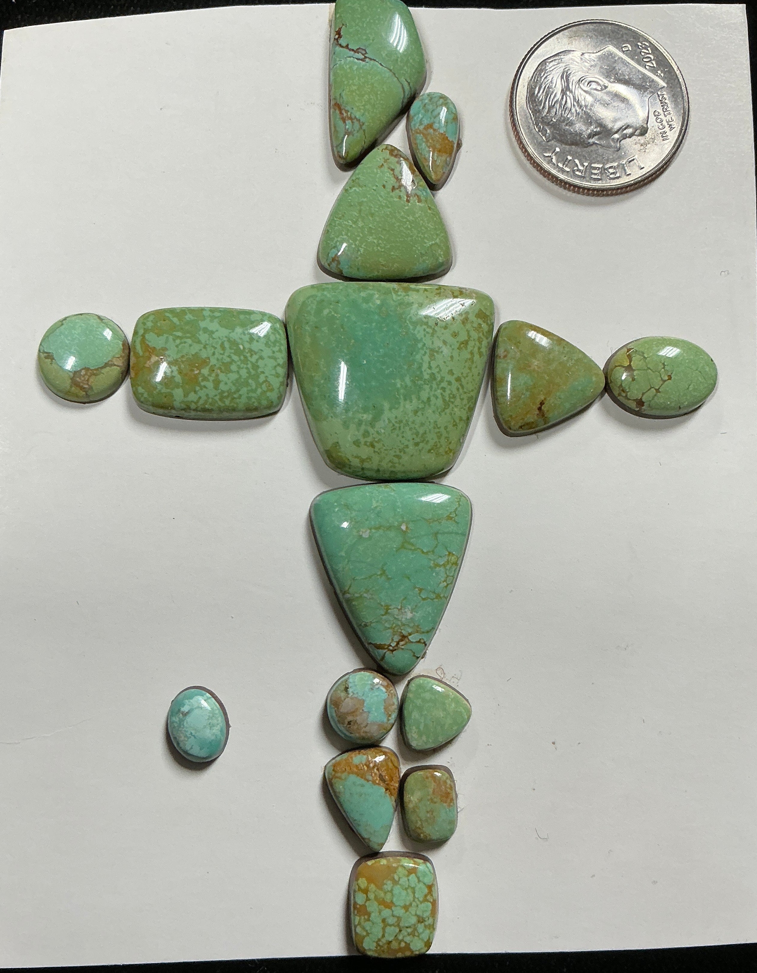 Turquoise Cabochons Card Set. Lot 62.$102