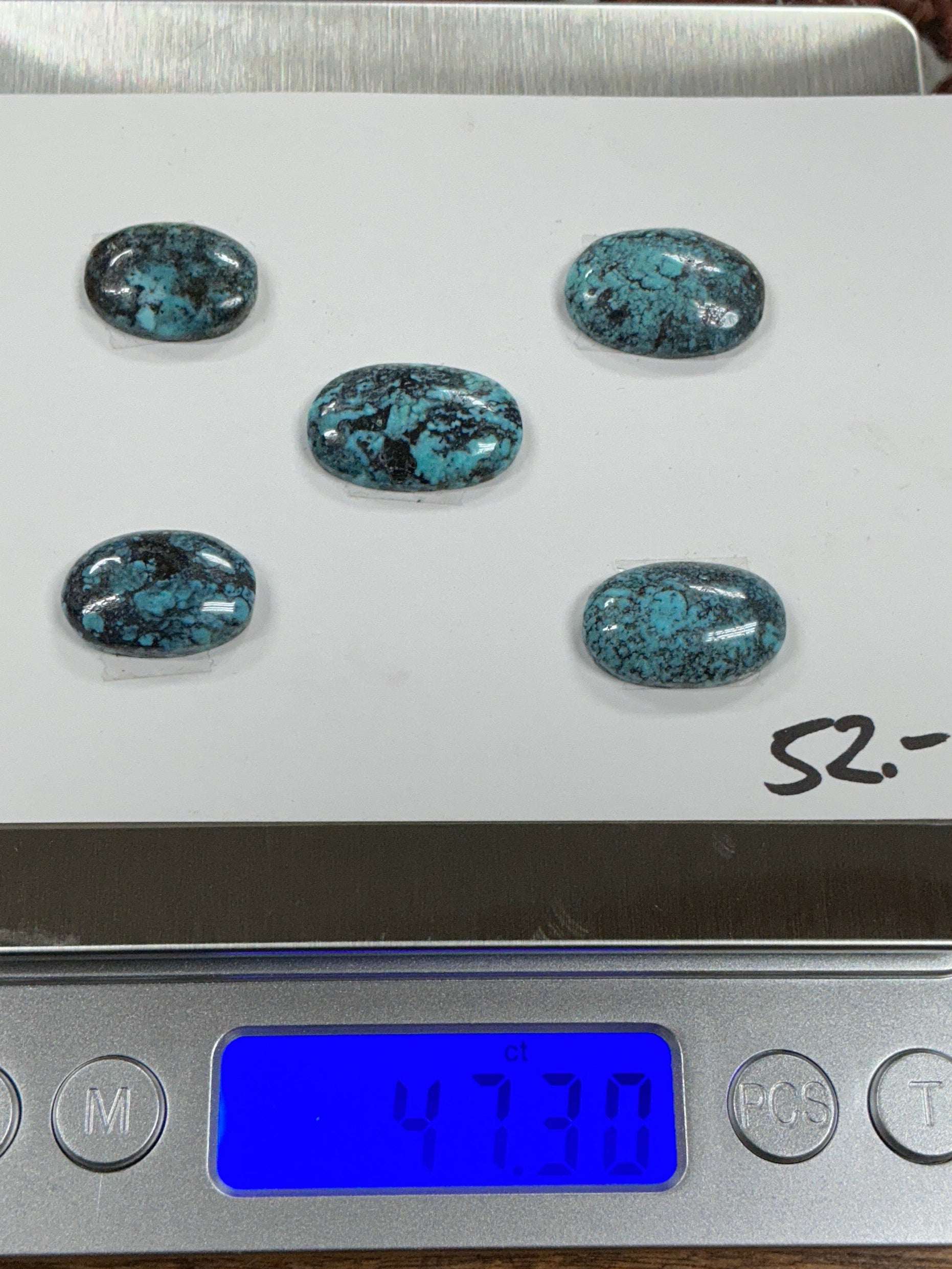 Turquoise Cabochon Card. ~47 Carats. $52.