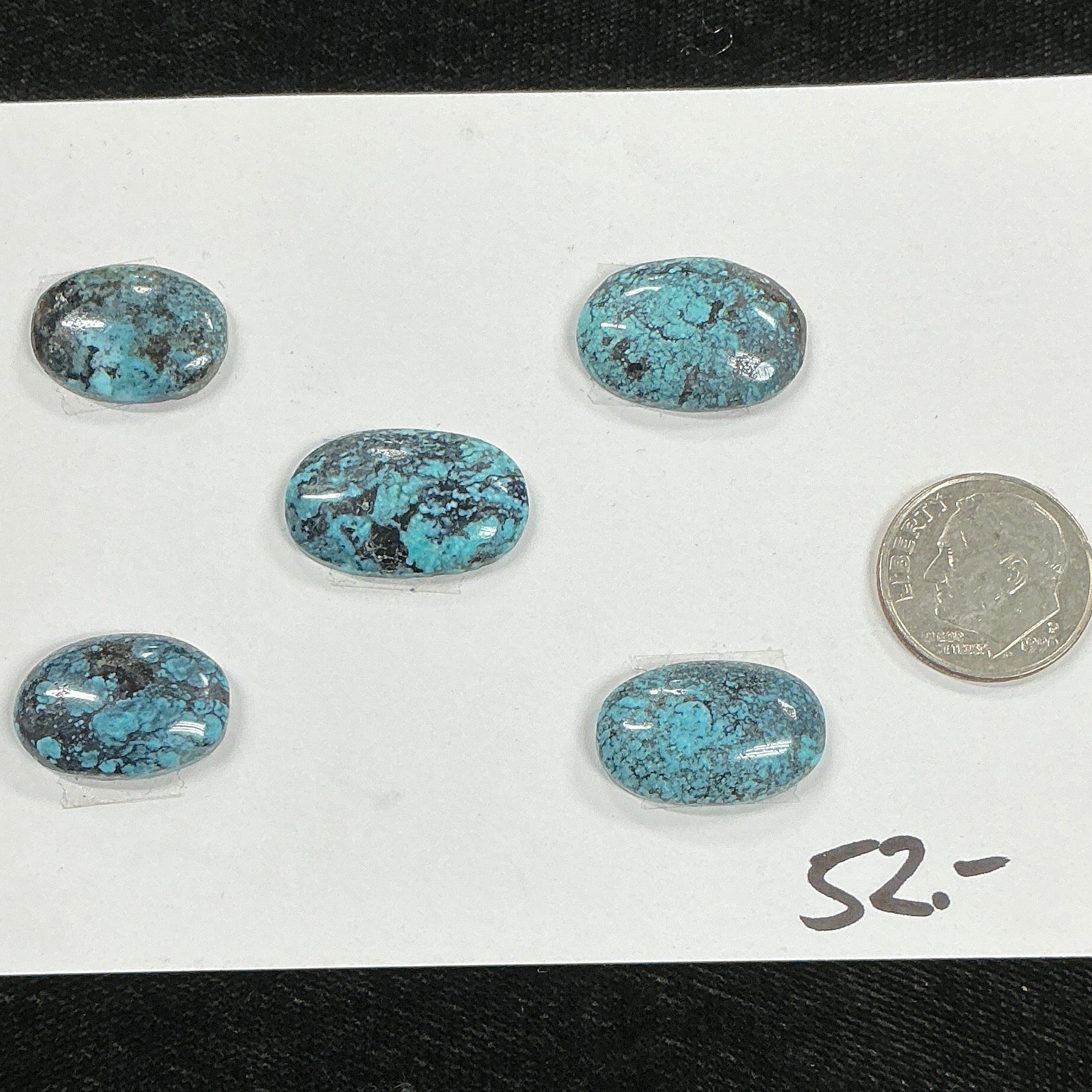 Turquoise Cabochon Card. ~47 Carats. $52.