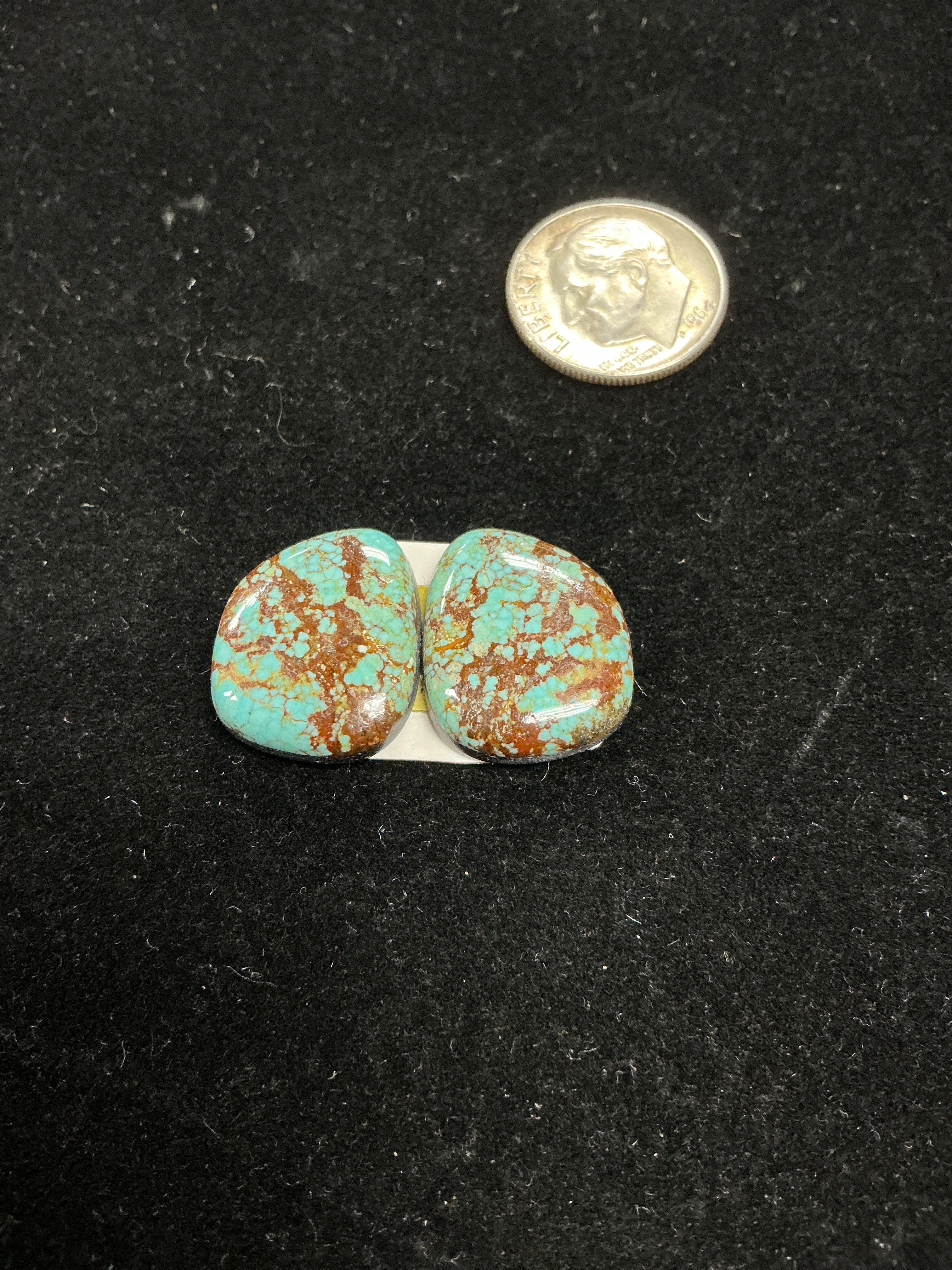 Fine #8 Paired Turquoise Cabochons. Set of 2. Lot 5.~15cts.  $45.