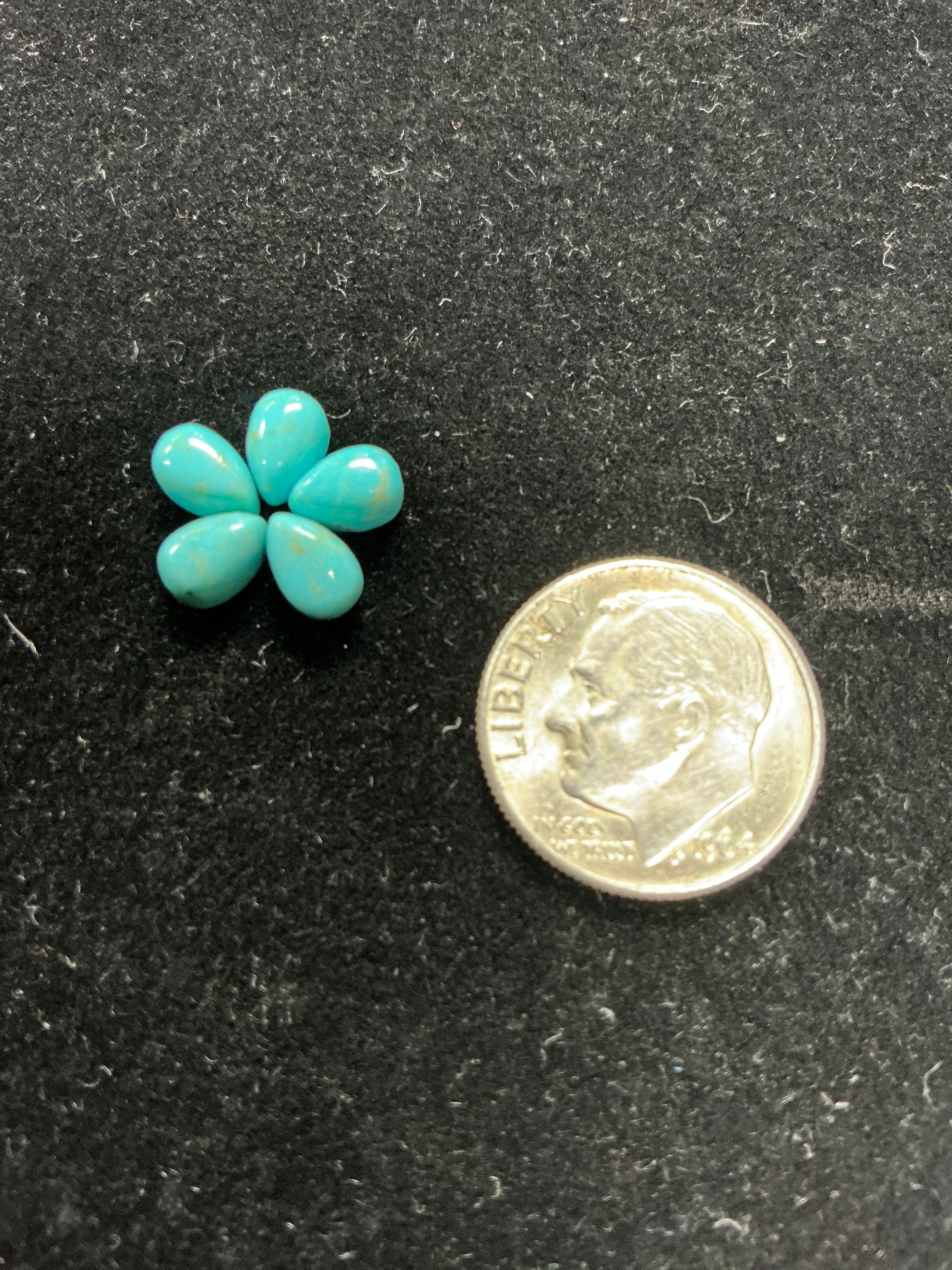 4x 6mm Pear Turquoise Cabochons Lot of 5. $5.