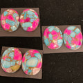 COTTON CANDY BLOCK CABOCHONS. 3 MATCHING SETS. LOT 8. ~92 CARATS. $69