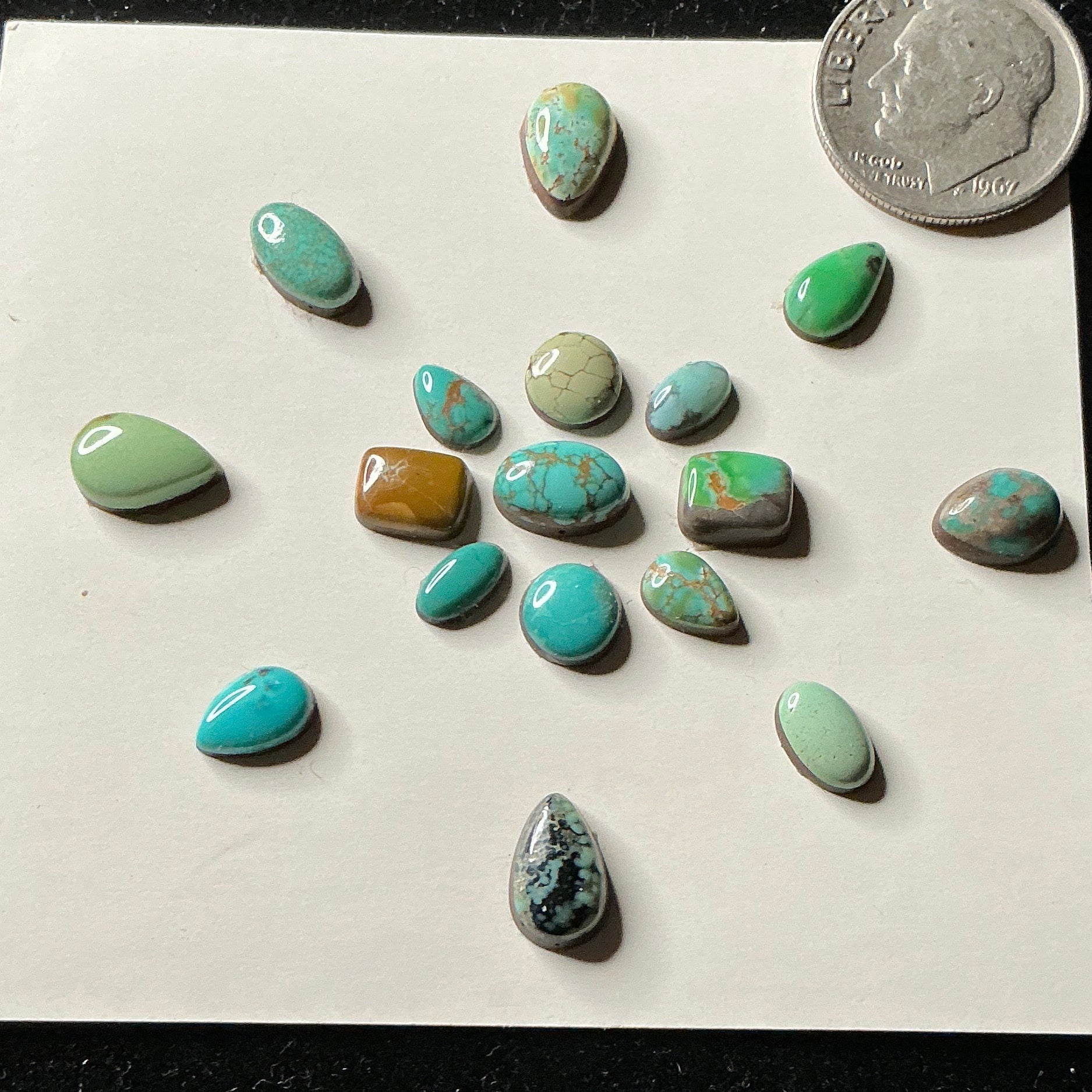 Carico Lake Turquoise Cabochons Card Set. Lot 92.$45.