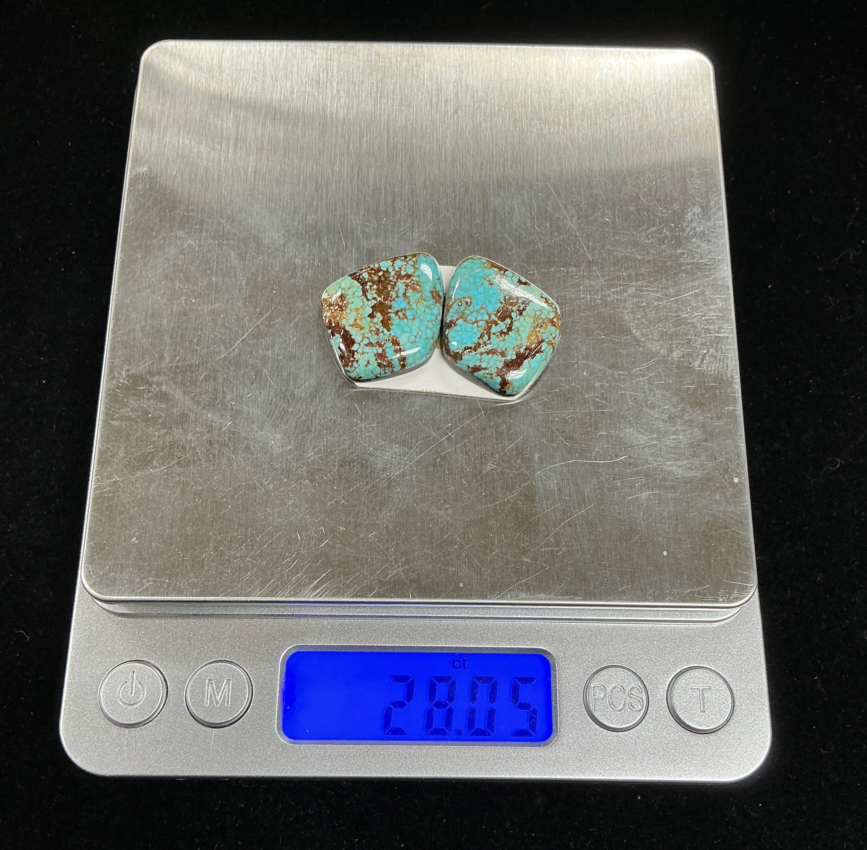 Fine #8 Paired Turquoise Cabochons. Set of 2. Lot 1.~28cts.  $84.
