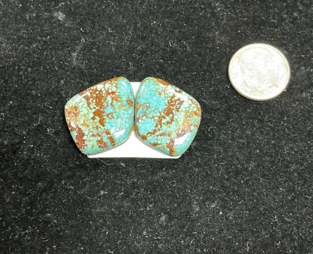 Fine #8 Paired Turquoise Cabochons. Set of 2. Lot 1.~28cts.  $84.