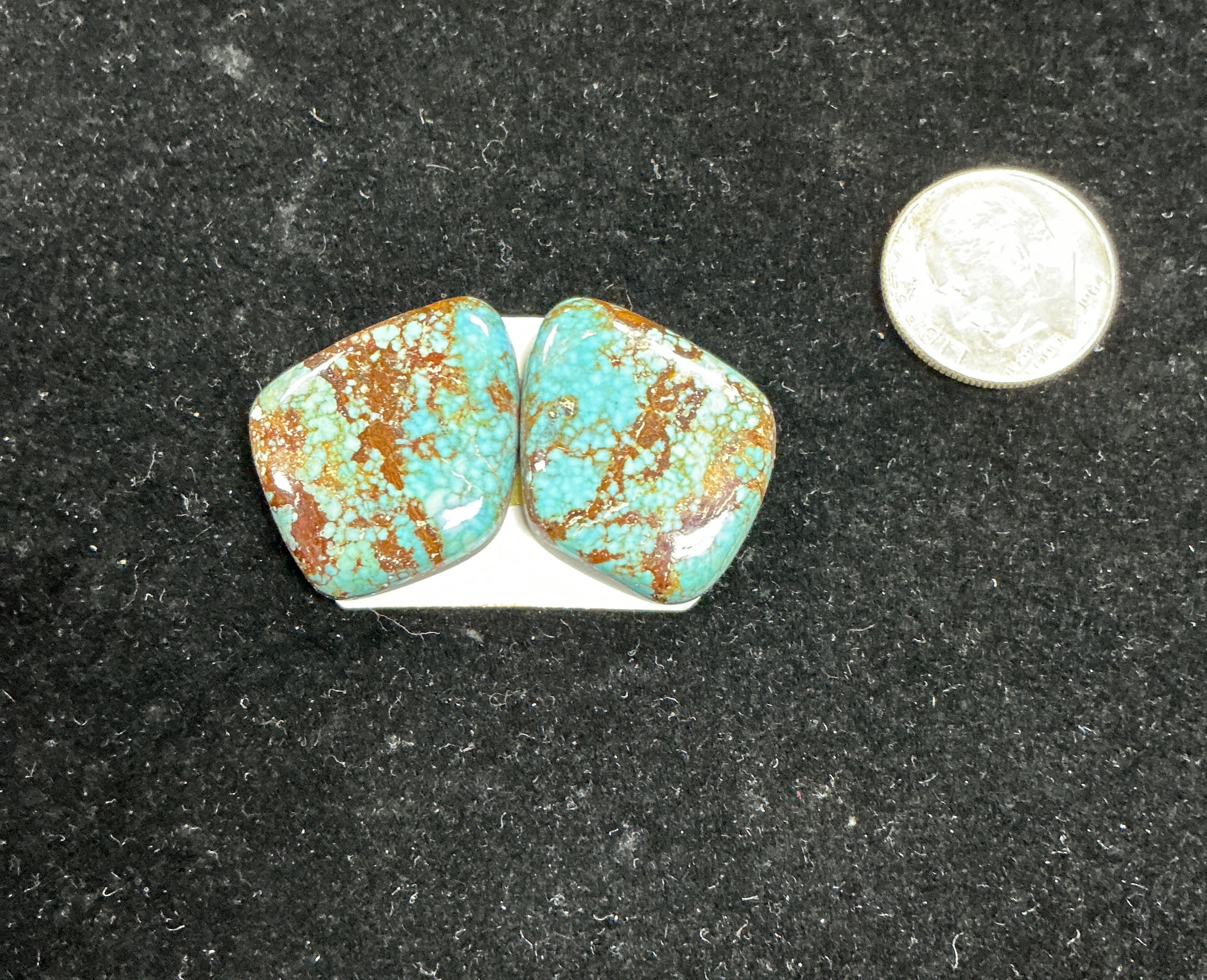 Fine #8 Paired Turquoise Cabochons. Set of 2. Lot 1.~28cts.  $84.
