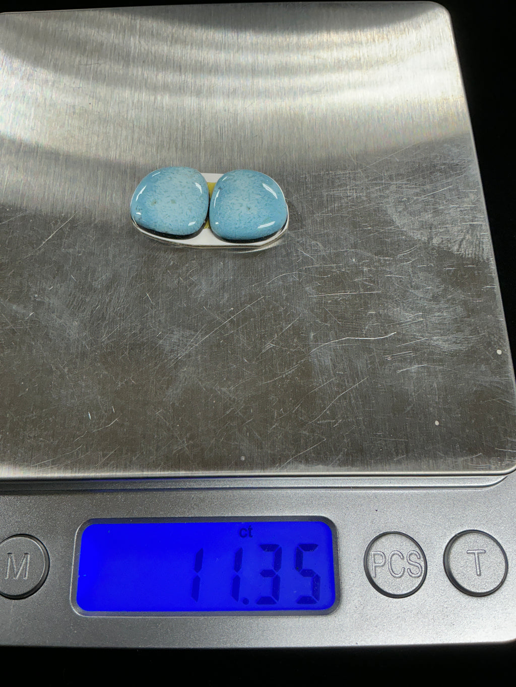 Golden Hills Paired Turquoise Cabochons. Set of 2. Lot 9. ~12cts.  $36.