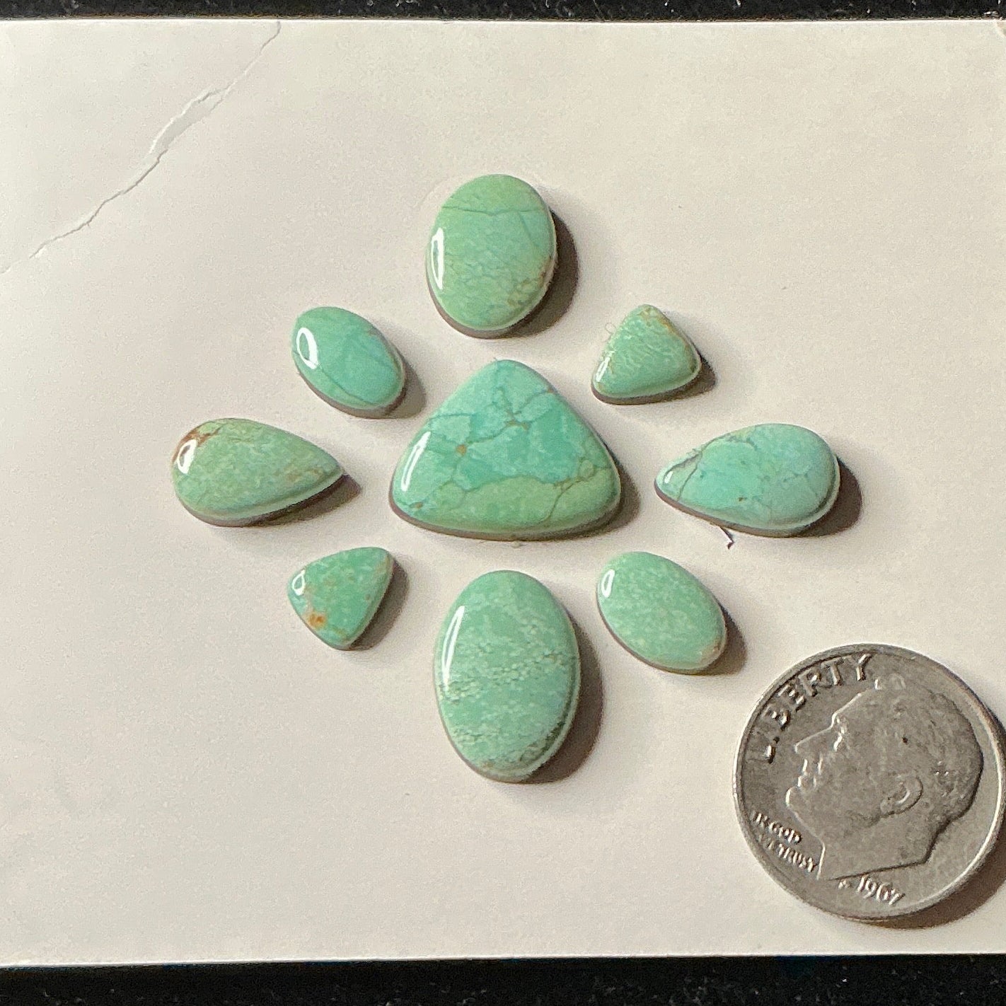 Carico Lake Turquoise Cabochons Card Set. Lot 90.$70.