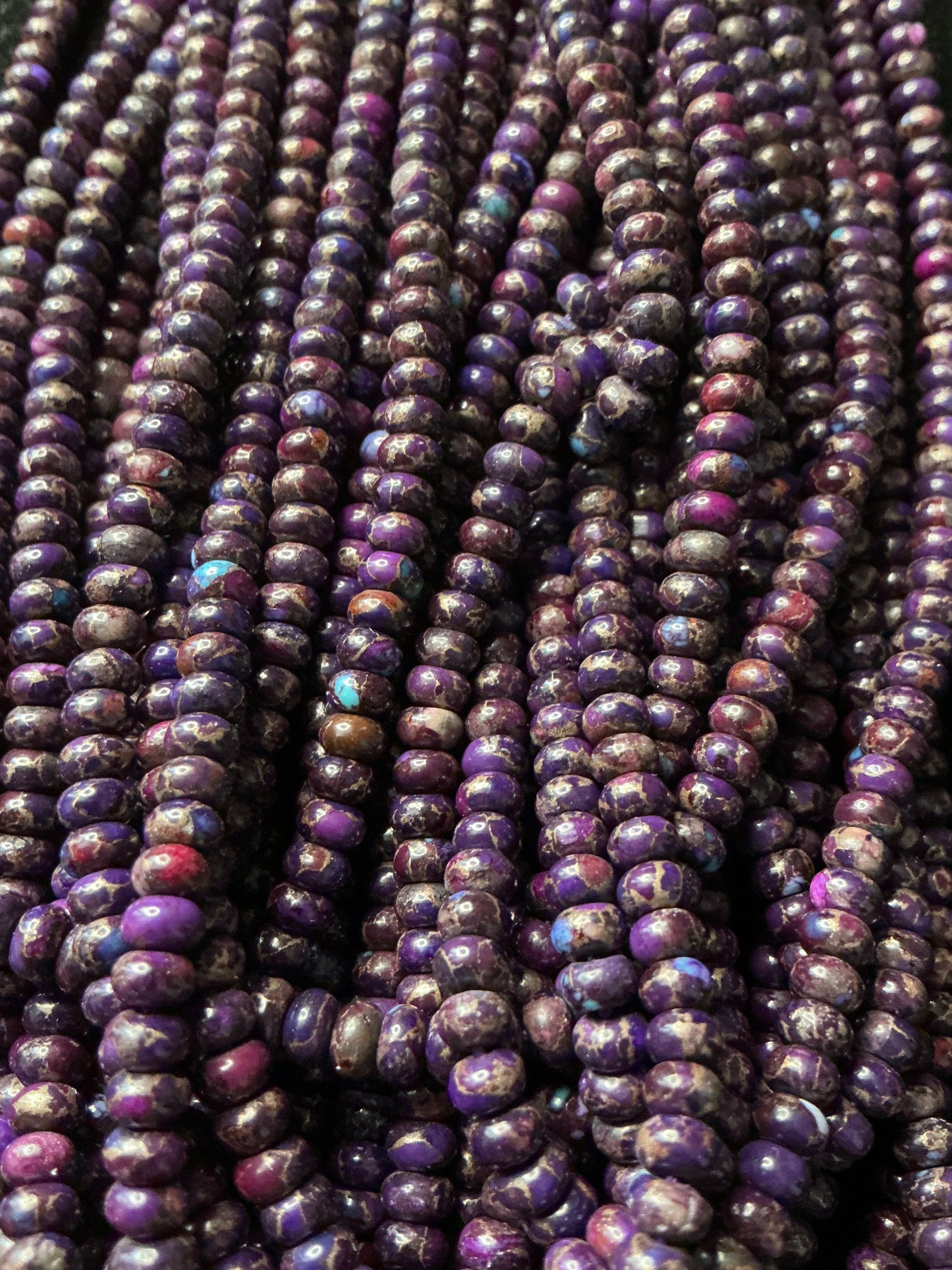 16” Strand of Purple Composite Beads 4mm. $24.
