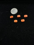 6x8 mm Orange Spiny Cushion Cabochons Lot of 5.