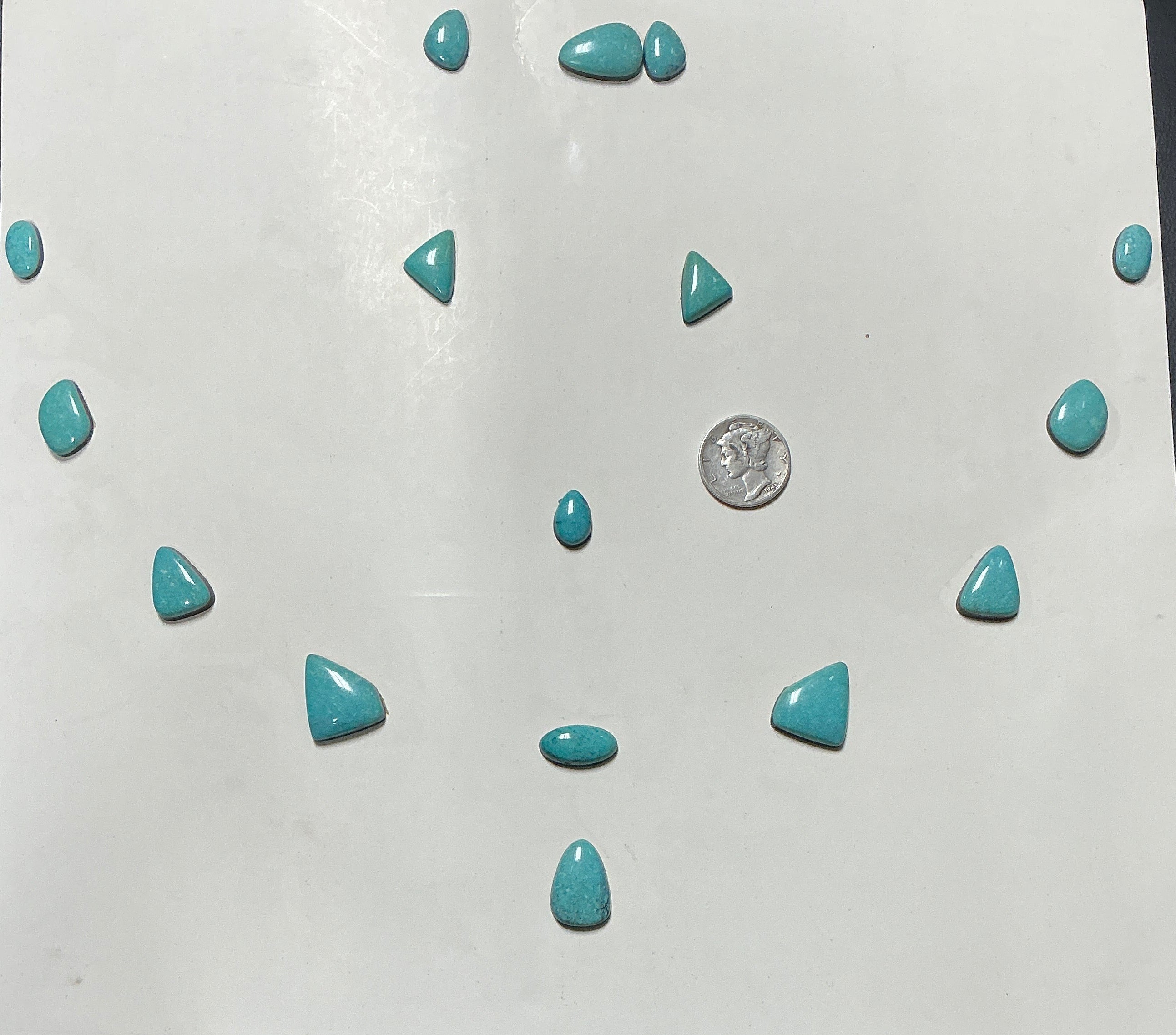 Turquoise Cabochons Card Set. Lot 16.$132.