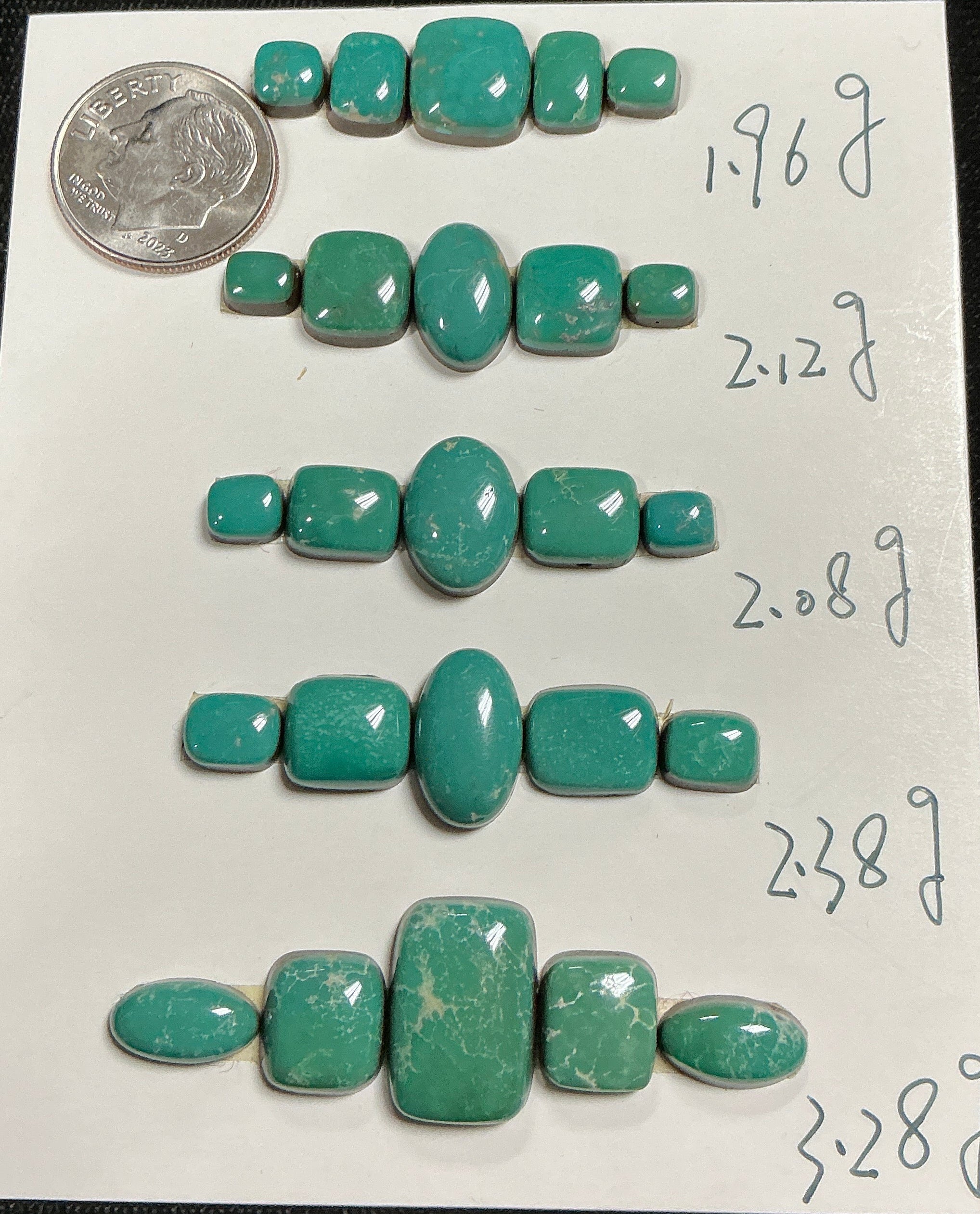 Turquoise Cabochons Card Set. Lot 67.$120.