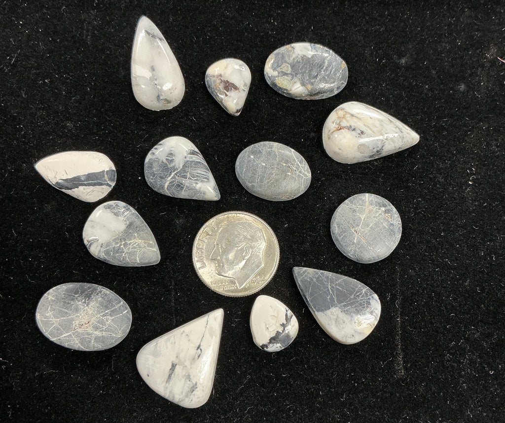 White Buffalo Cabochons Lot. ~96 Carats. $120. Lot 3.