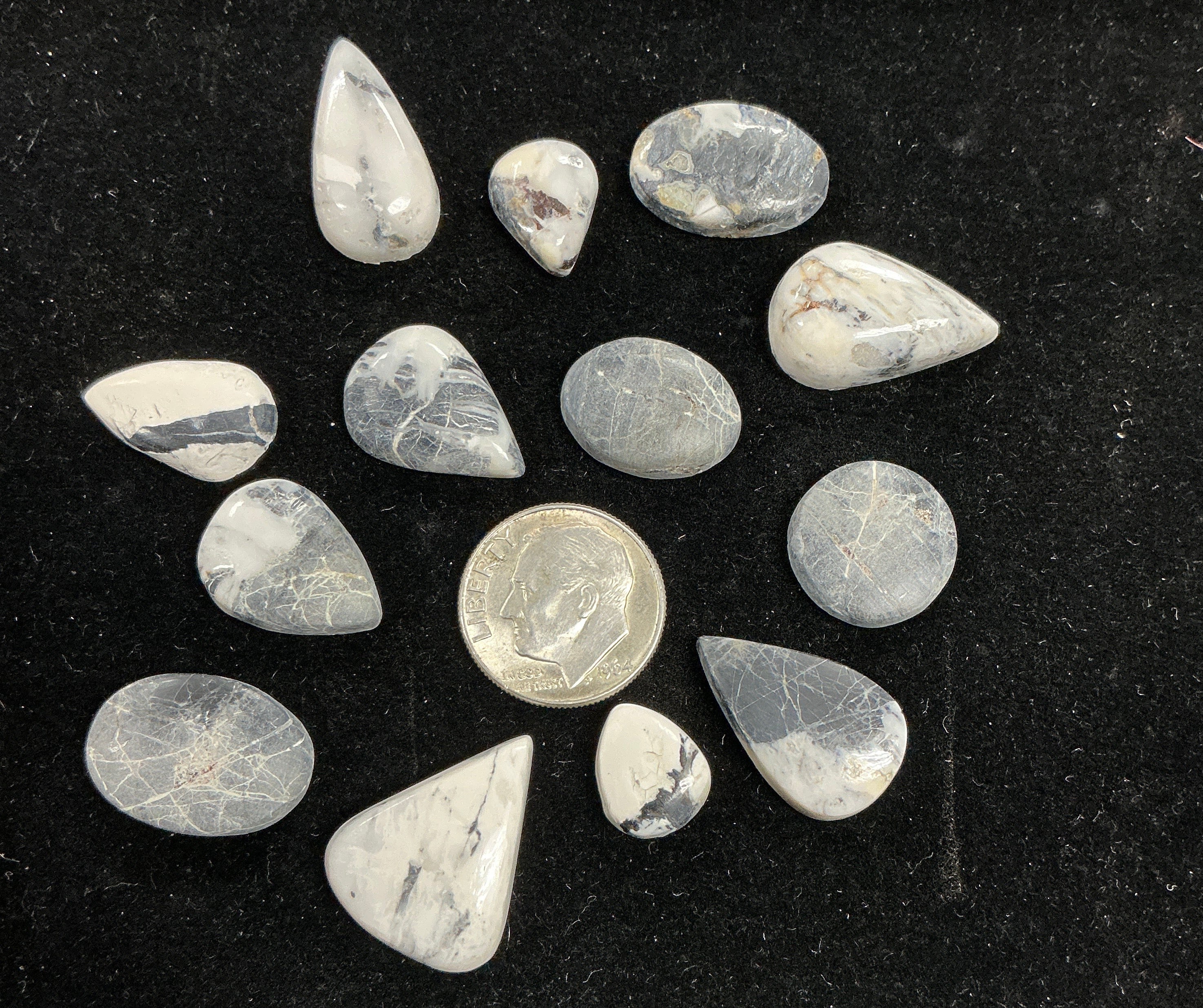 White Buffalo Cabochons Lot. ~96 Carats. $120. Lot 3.