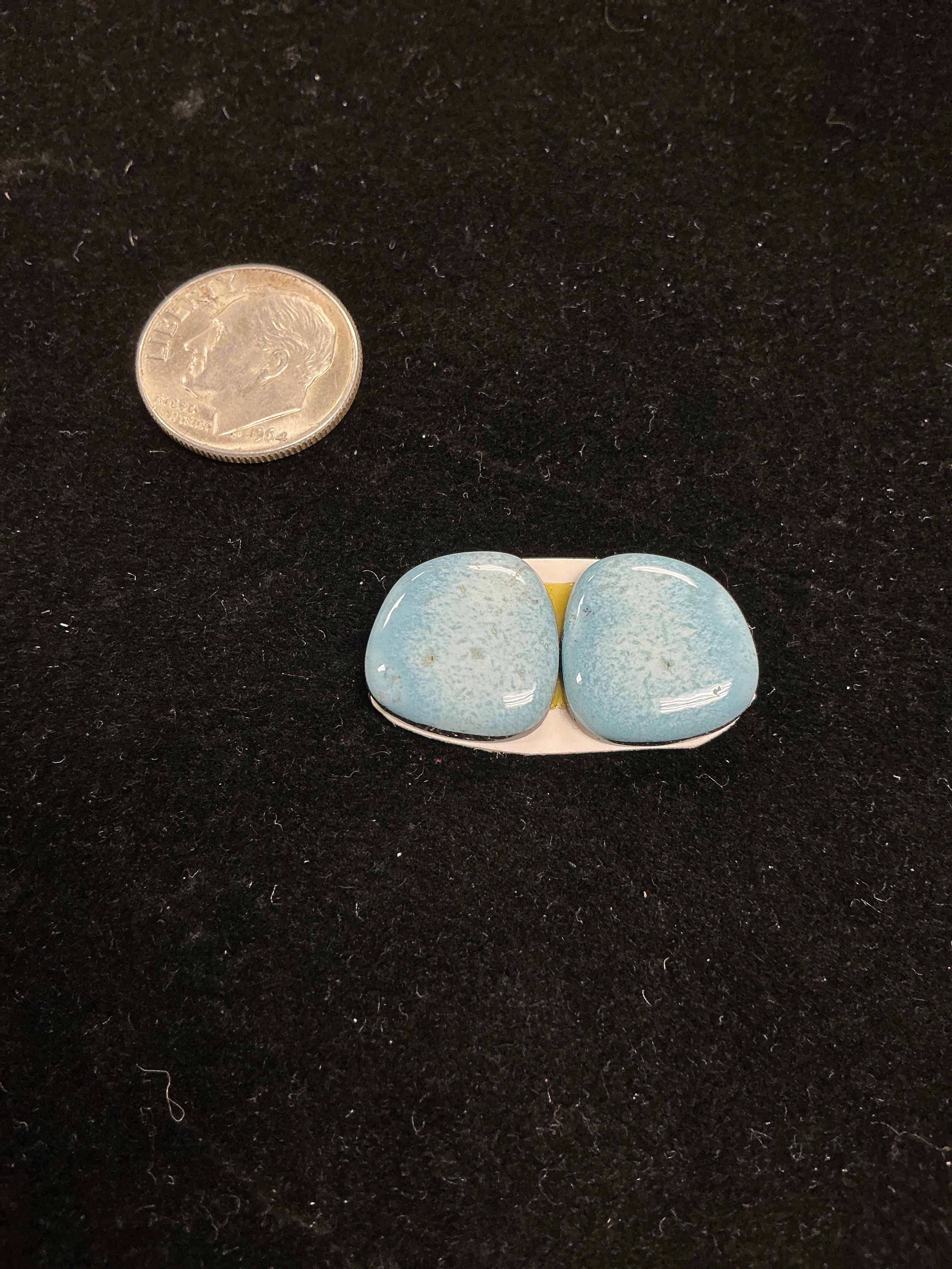 Golden Hills Paired Turquoise Cabochons. Set of 2. Lot 9. ~12cts.  $36.