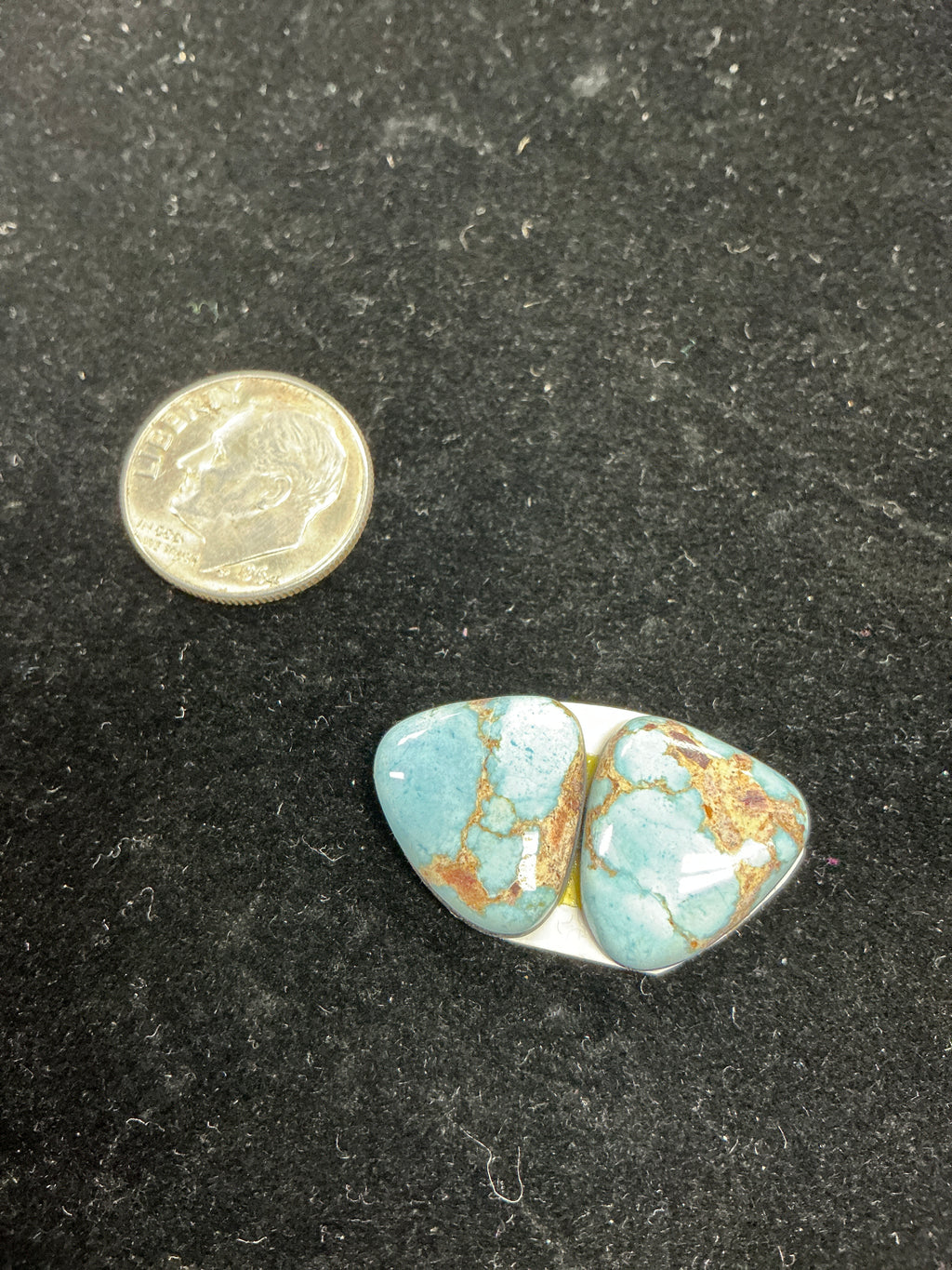 Golden Hills Paired Turquoise Cabochons. Set of 2. Lot 5. ~11 cts.  $33.