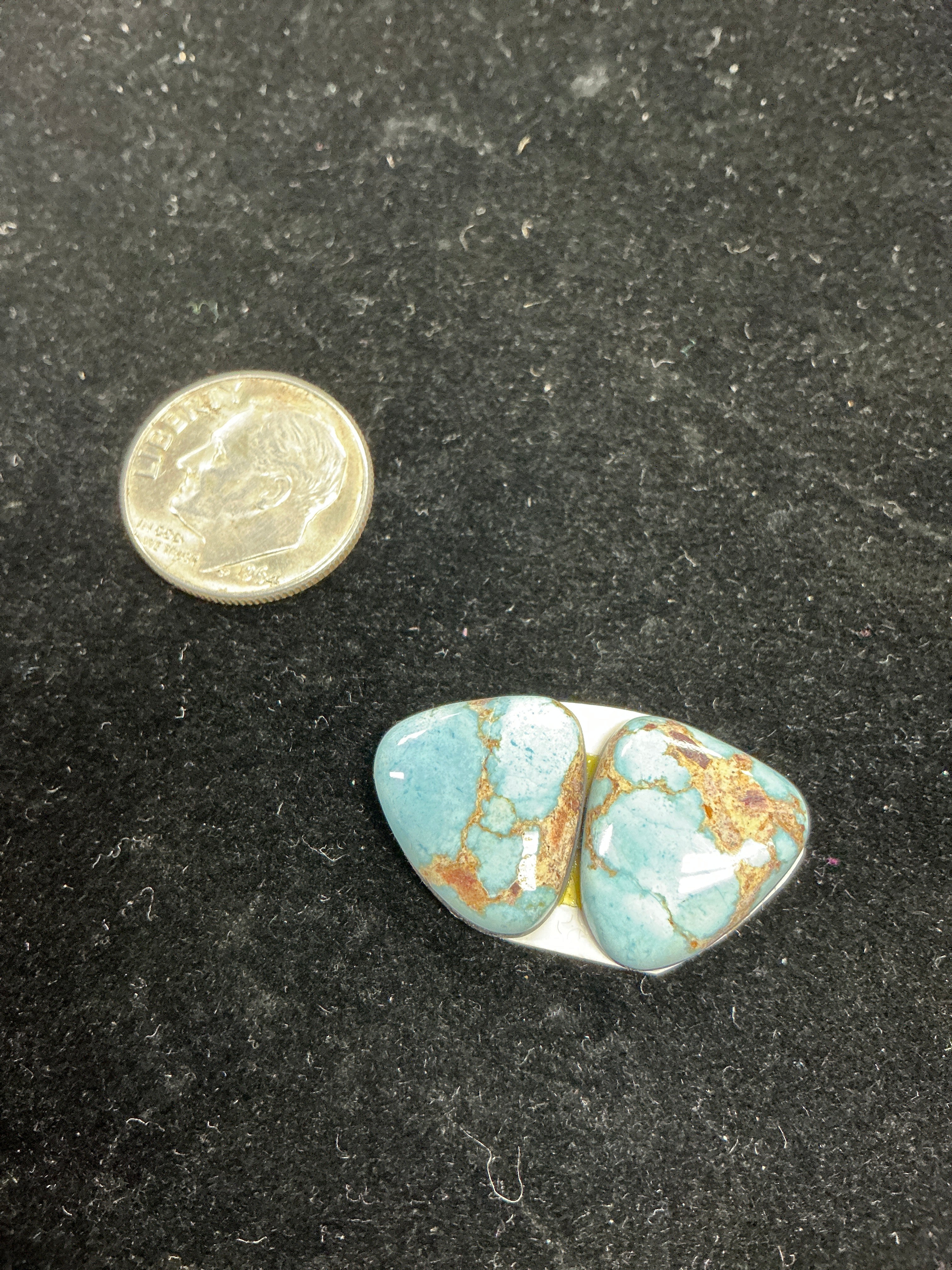 Golden Hills Paired Turquoise Cabochons. Set of 2. Lot 5. ~11 cts.  $33.