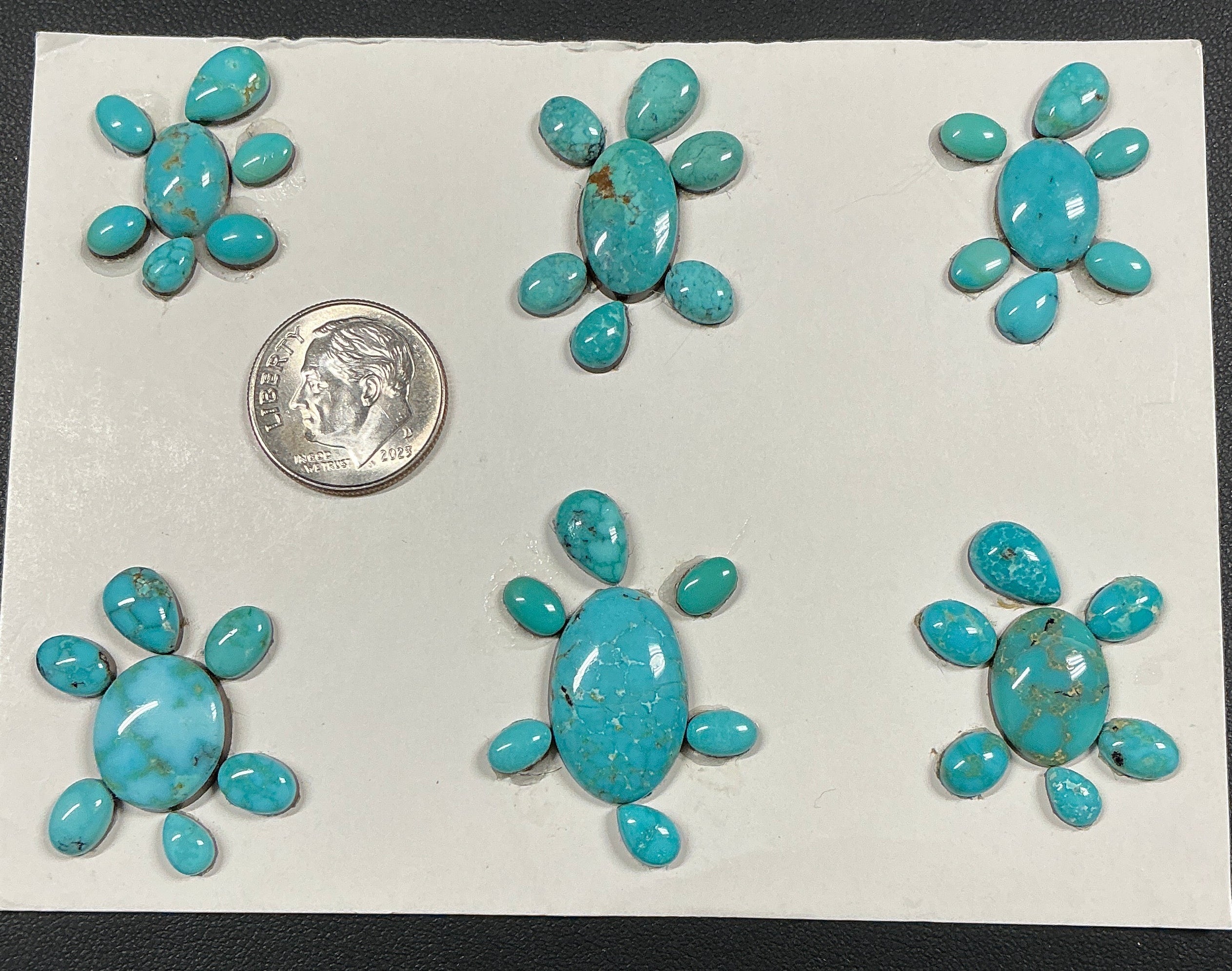 Turquoise Cabochons Card Set. Lot 47.$110.