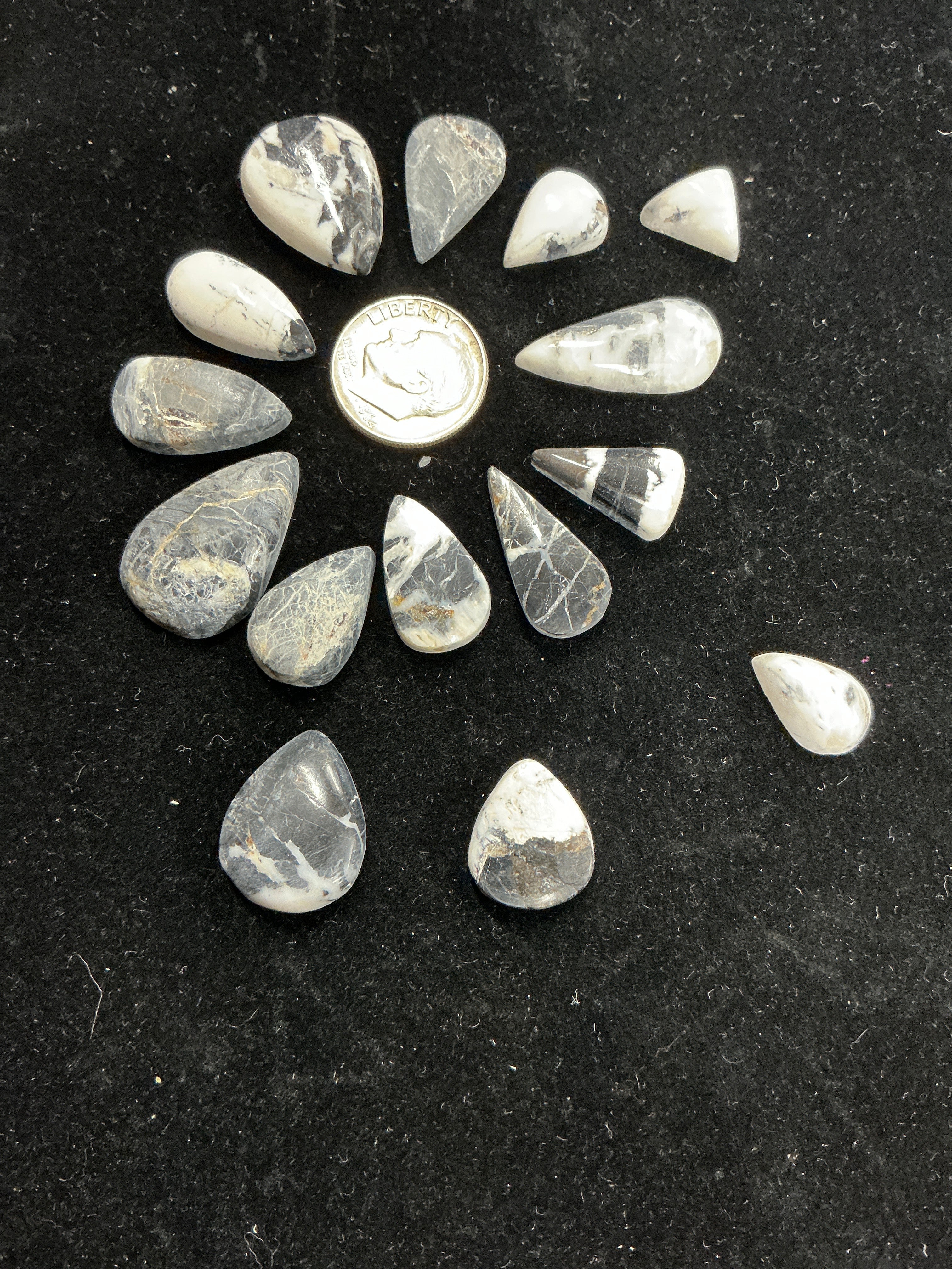 White Buffalo Cabochons Lot. ~ 106Carats. $132.50. Lot 9.