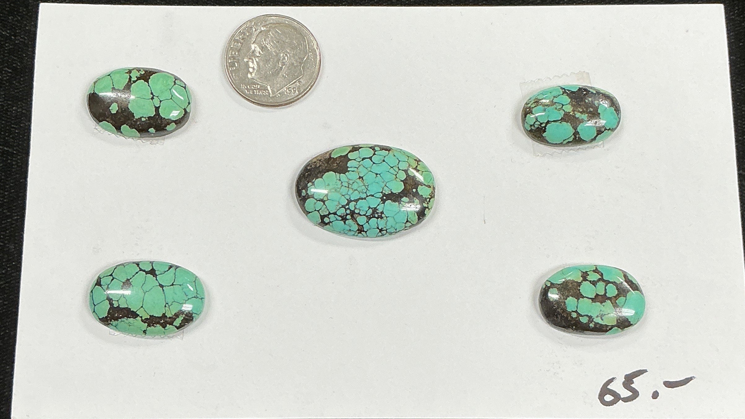 Turquoise Cabochon Card. ~60 Carats. $65.