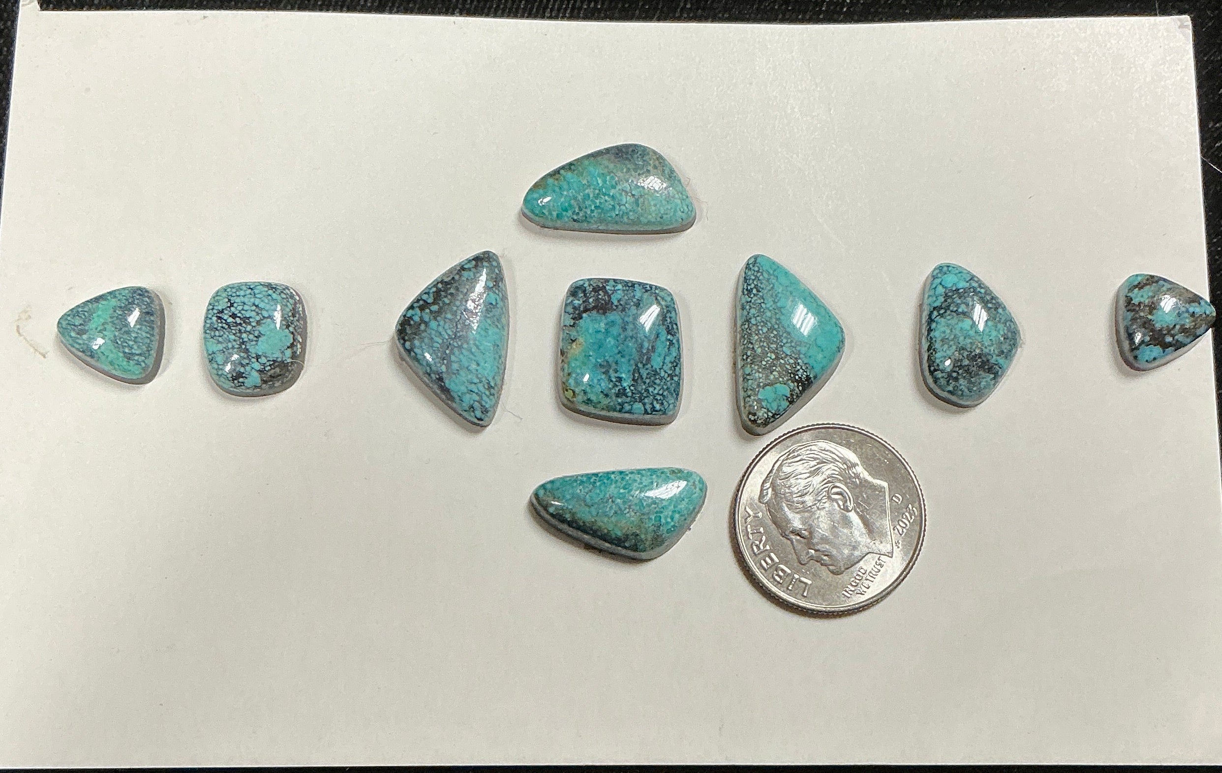 Turquoise Cabochons Card Set. Lot 63.$75.