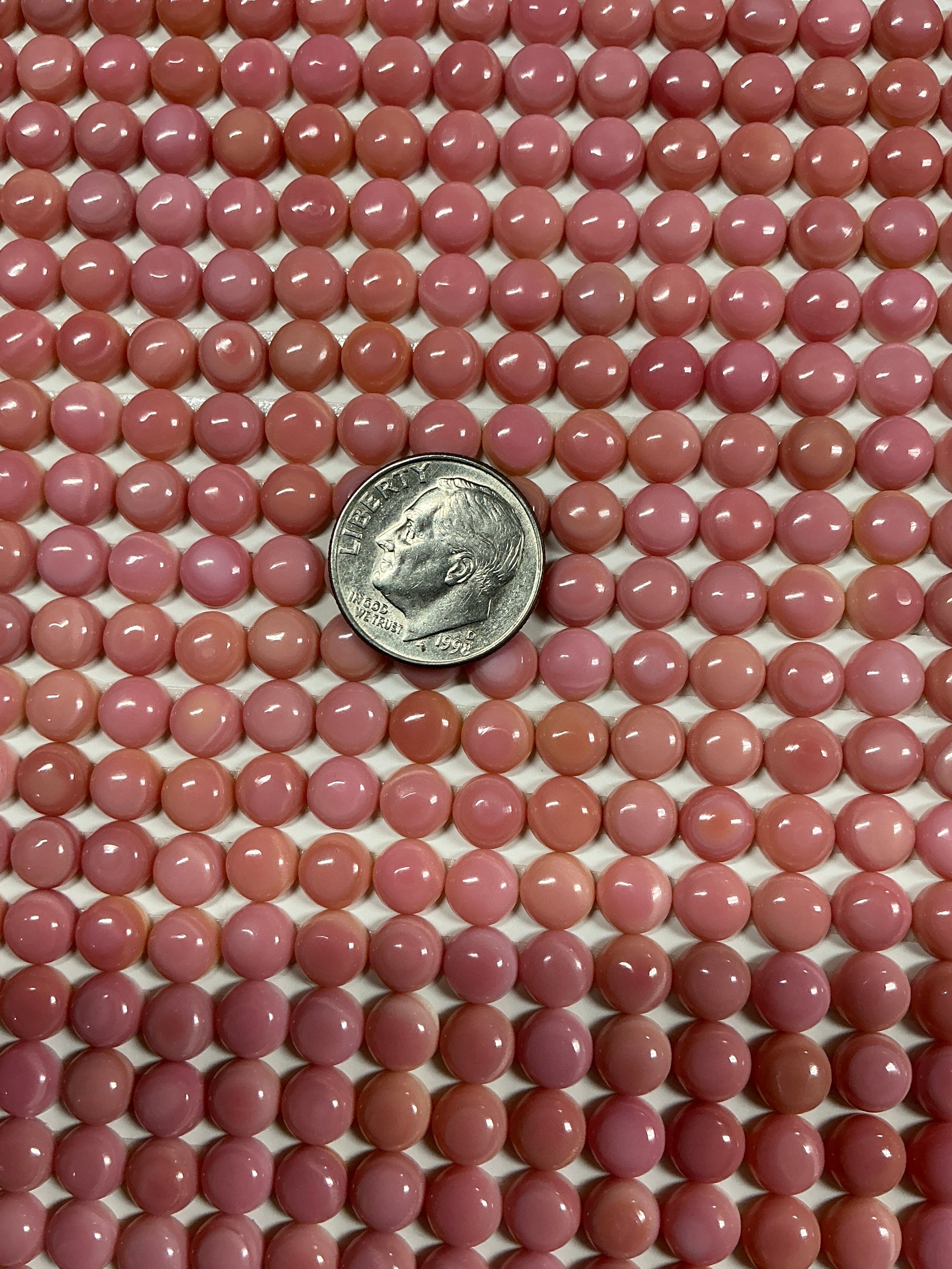6mm Pink Conch Cabochons. Set of 10. $12.50.
