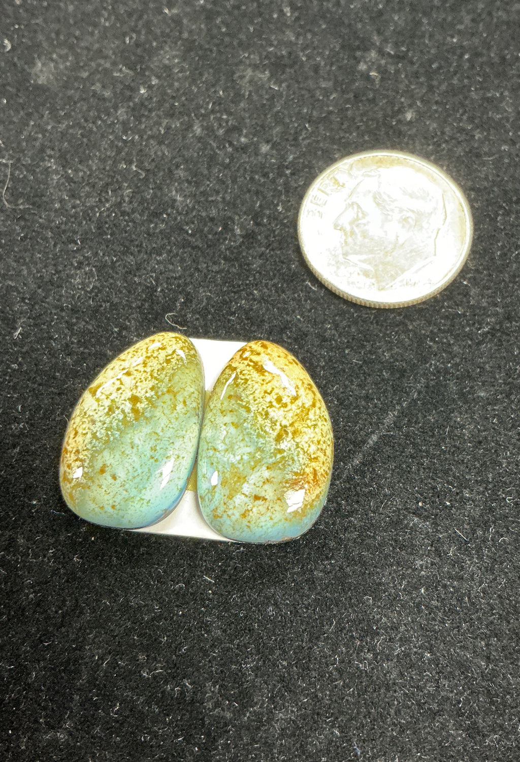 Golden Hills Paired Turquoise Cabochons. Set of 2. Lot 1.~14cts.  $42.