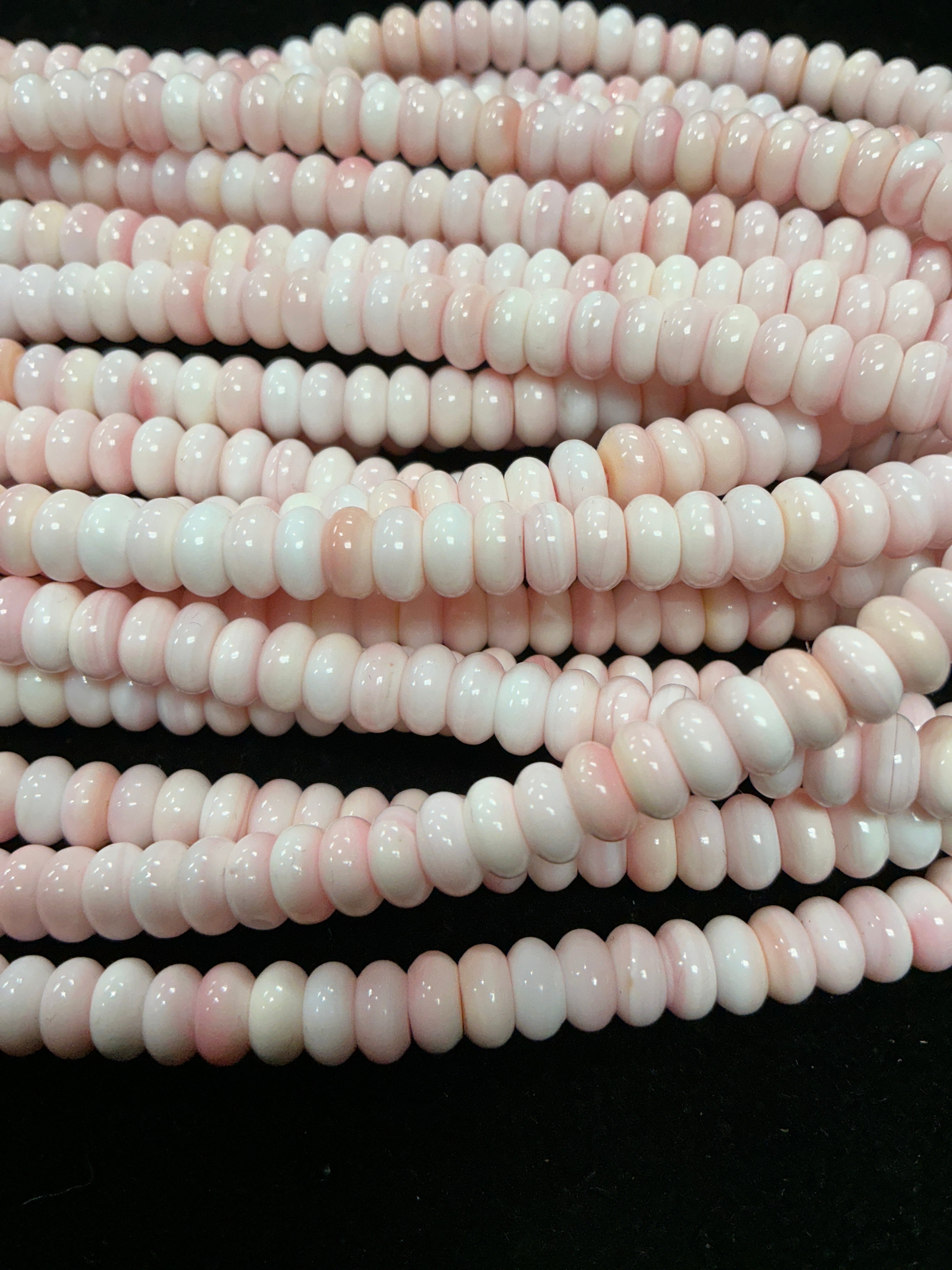 16” Pink Conch Rondelle Bead Strand. $59.