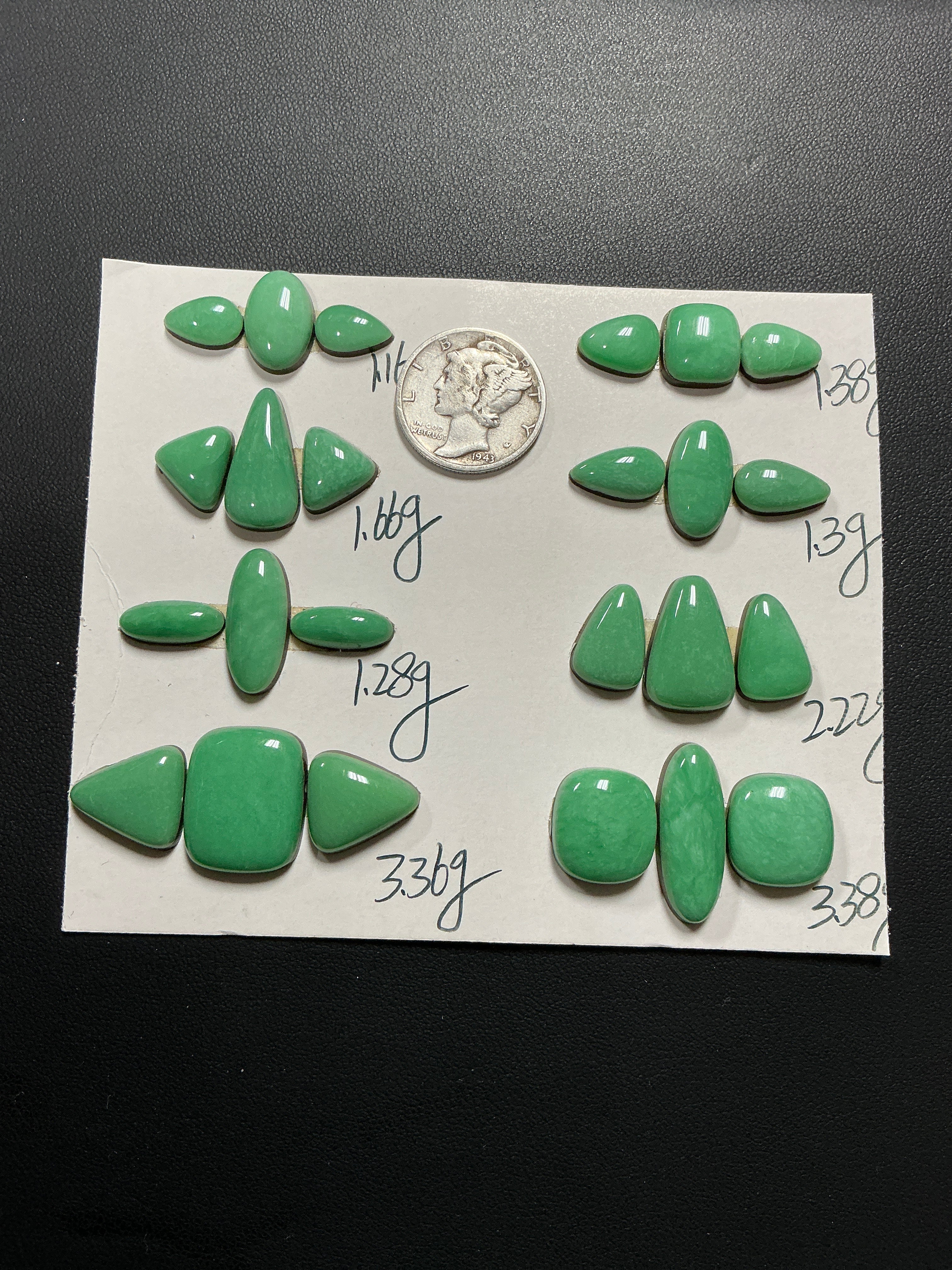 Varisite Cabochons Card Set. Lot 40. $157